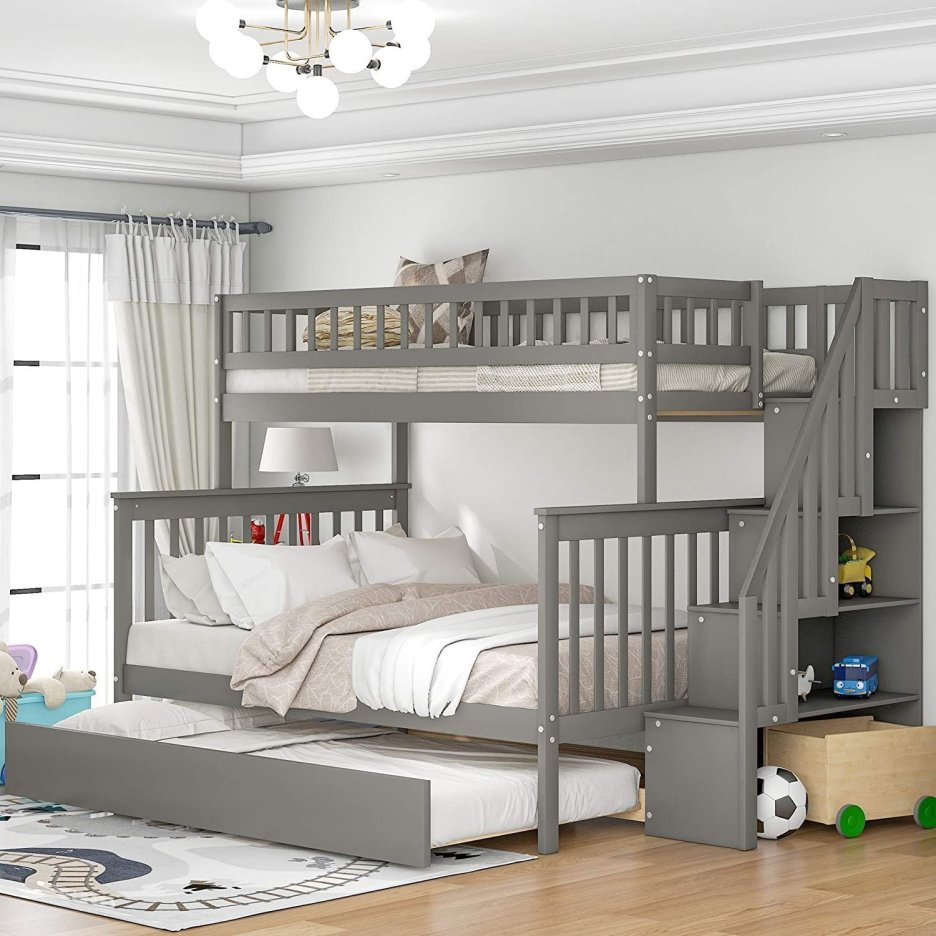 Weekend-sale-twin-over-full-bunk-bed-with-drawer4-storage-and-guard-rail