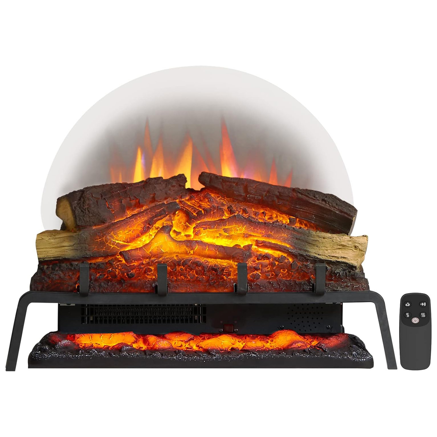 LegendFlame 25 W Free Standing Electric Fireplace Log Set (EF484), Fireplace Insert, Heater 750W/1500W, Crackling Sound, Remote Control…
