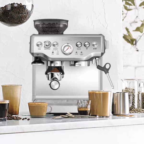 Express Espresso Machine, Brushed Stainless Steel, Coffee machine with cappuccinatore – 15 bar – stainless steel