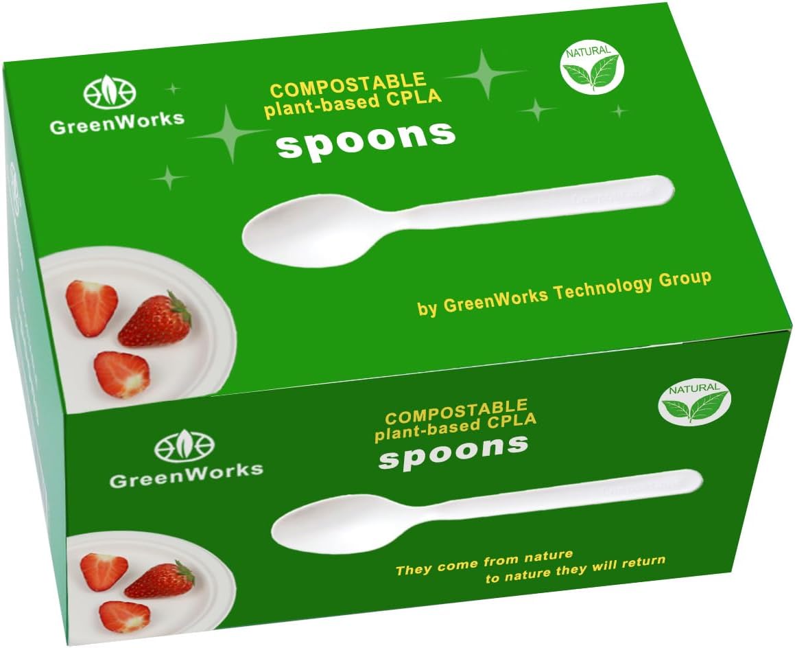 GreenWorks Compostable Knives,100 Count 7 Heavyweight Disposable Biobased Cutlery Knife