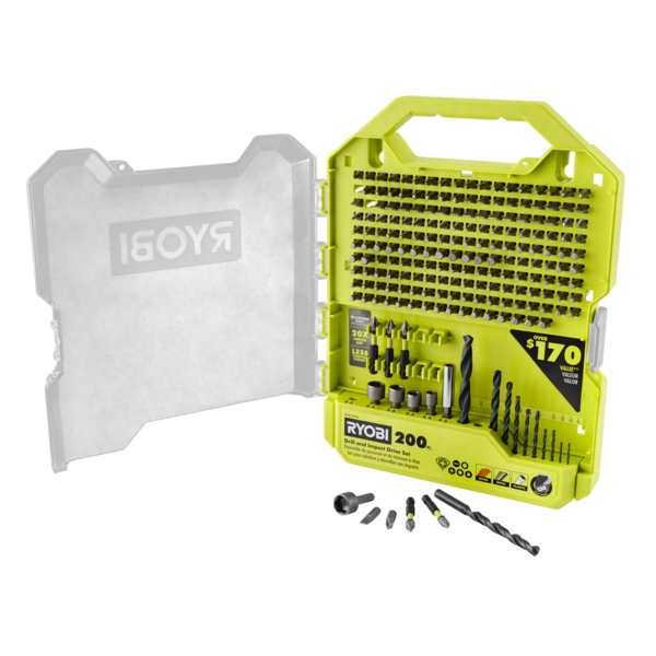 200 PC. Drill and Impact Drive Set