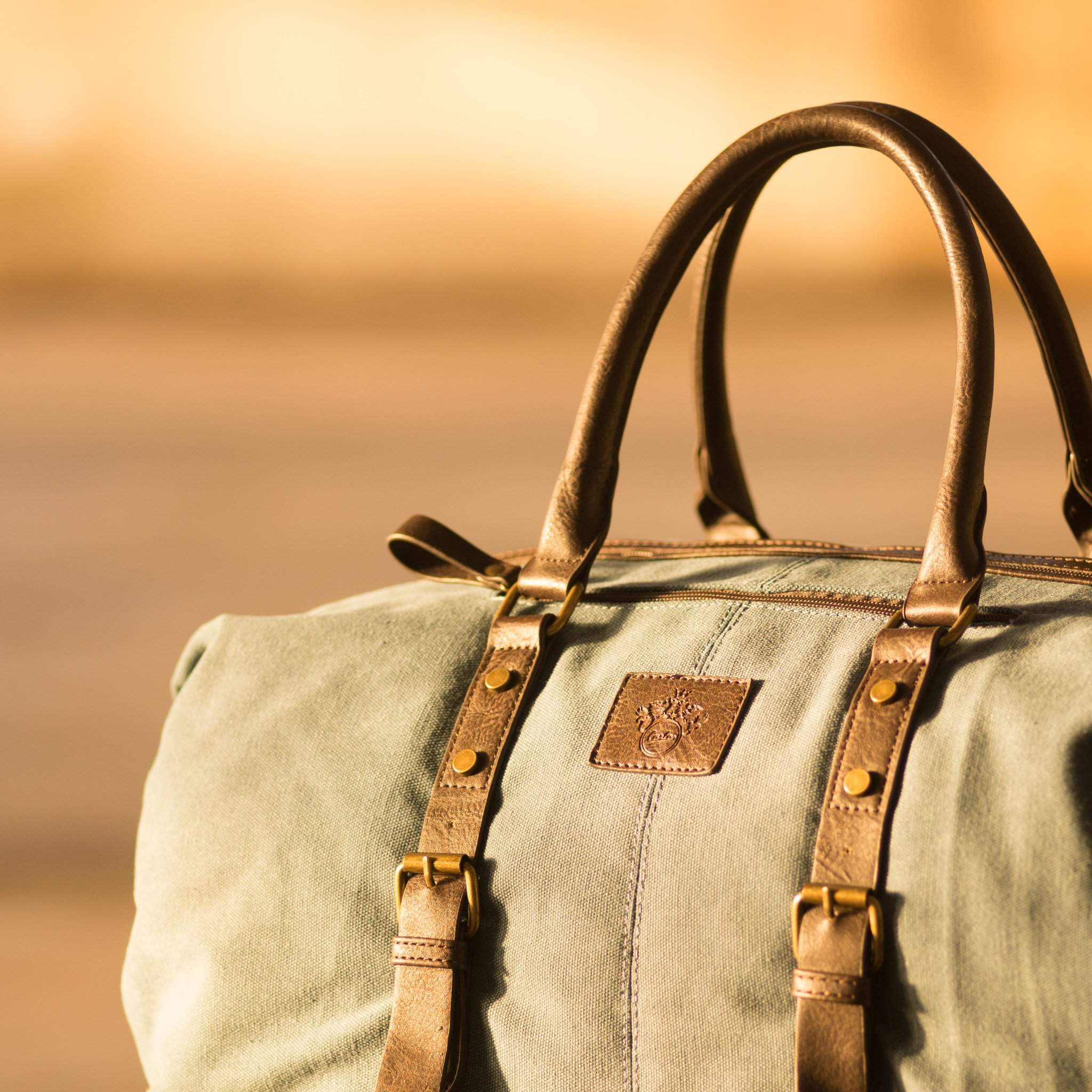 Weekendbag i Canvas och Läder