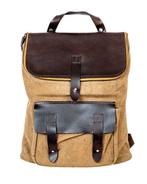 Ryggsäck Canvas och Läder Vintage