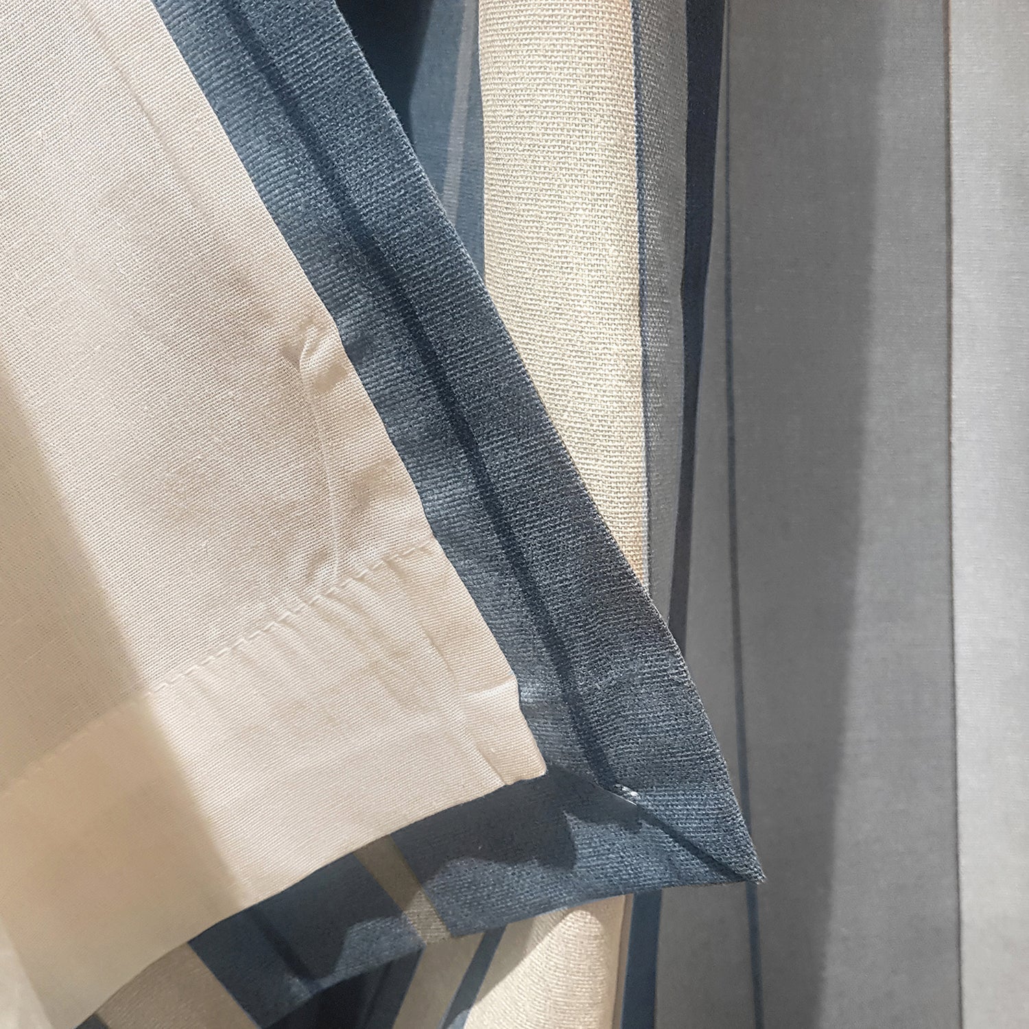 Whiteworth Stripe Blue Eyelet Curtains