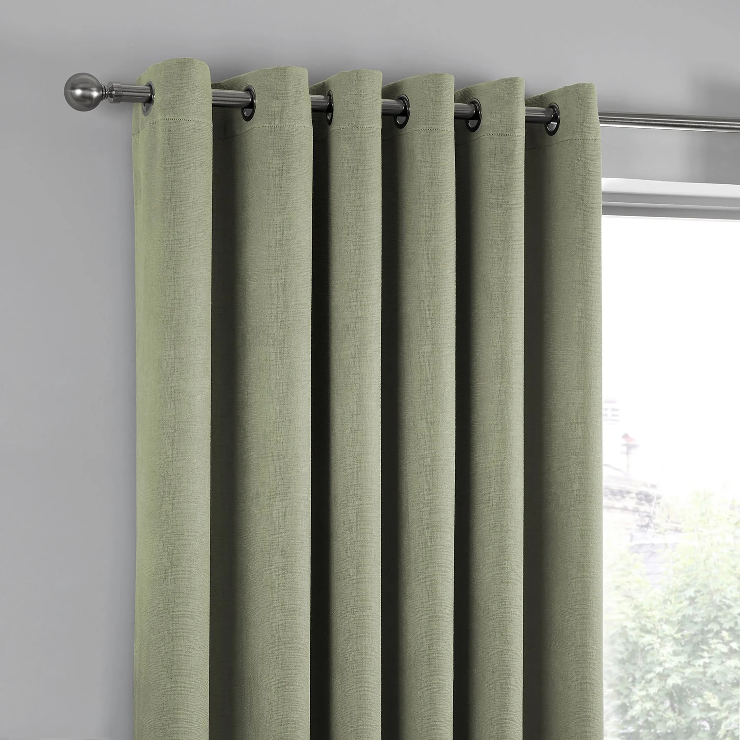 Strata Green Dim Out Eyelet Curtains