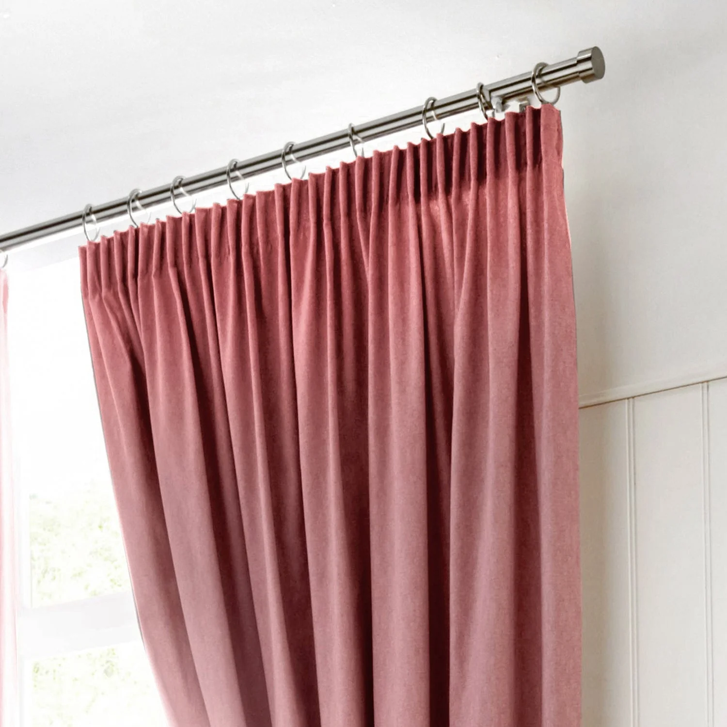 Dijon Blush Pink Blackout Thermal Pencil Pleat Curtains