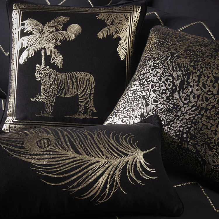 Laurence Llewelyn-Bowen Dandy Black Filled Cushion (30cm x 50cm)