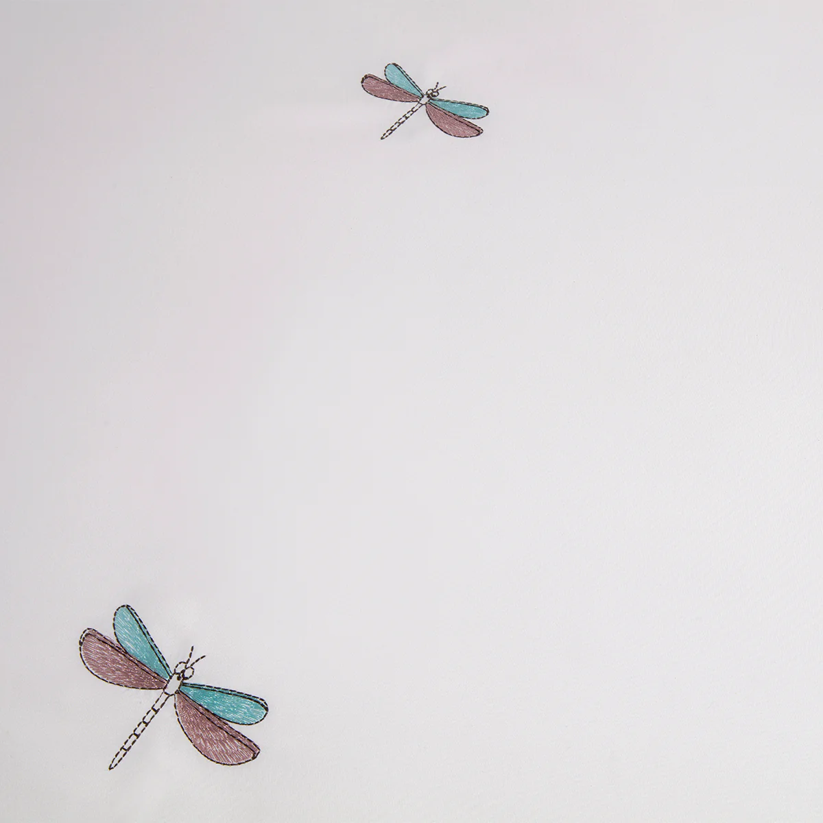 Dragonfly White Embroidered Super Soft Duvet Set