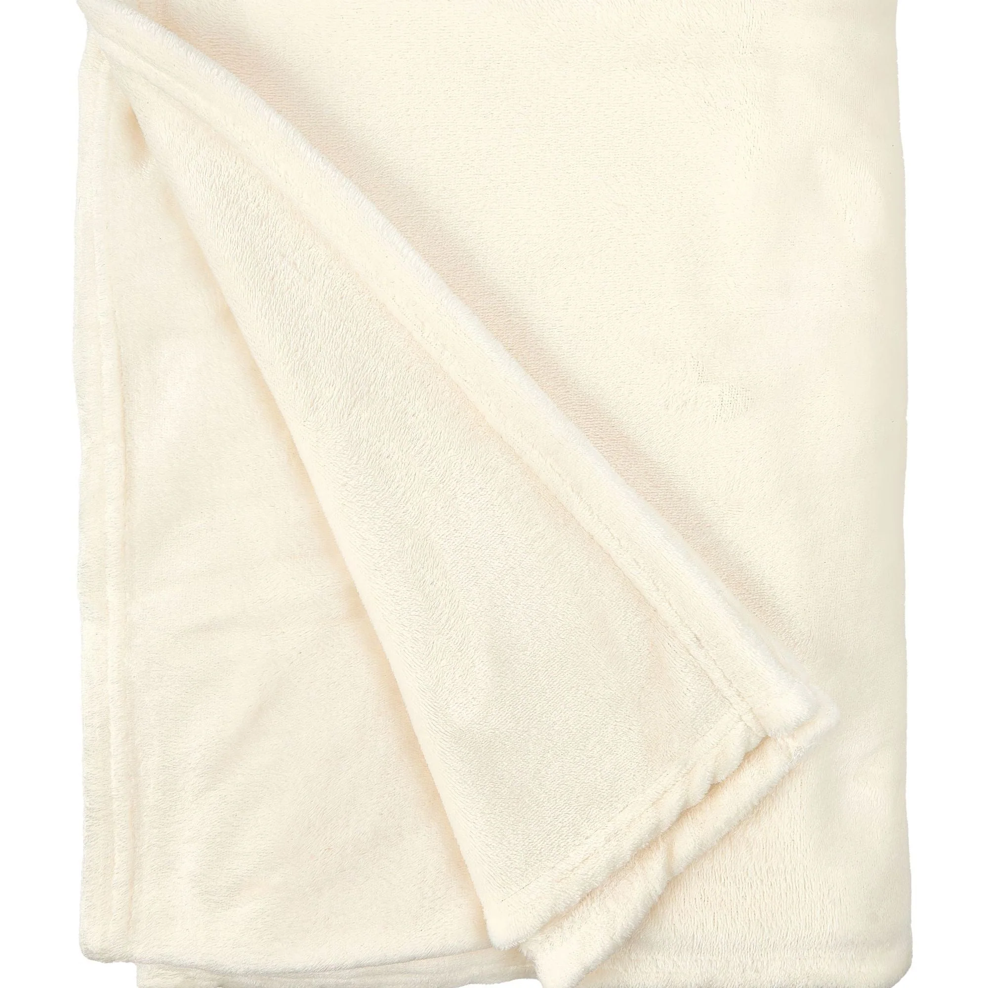 Cream Snug Flannel Fleece Super Soft Throw