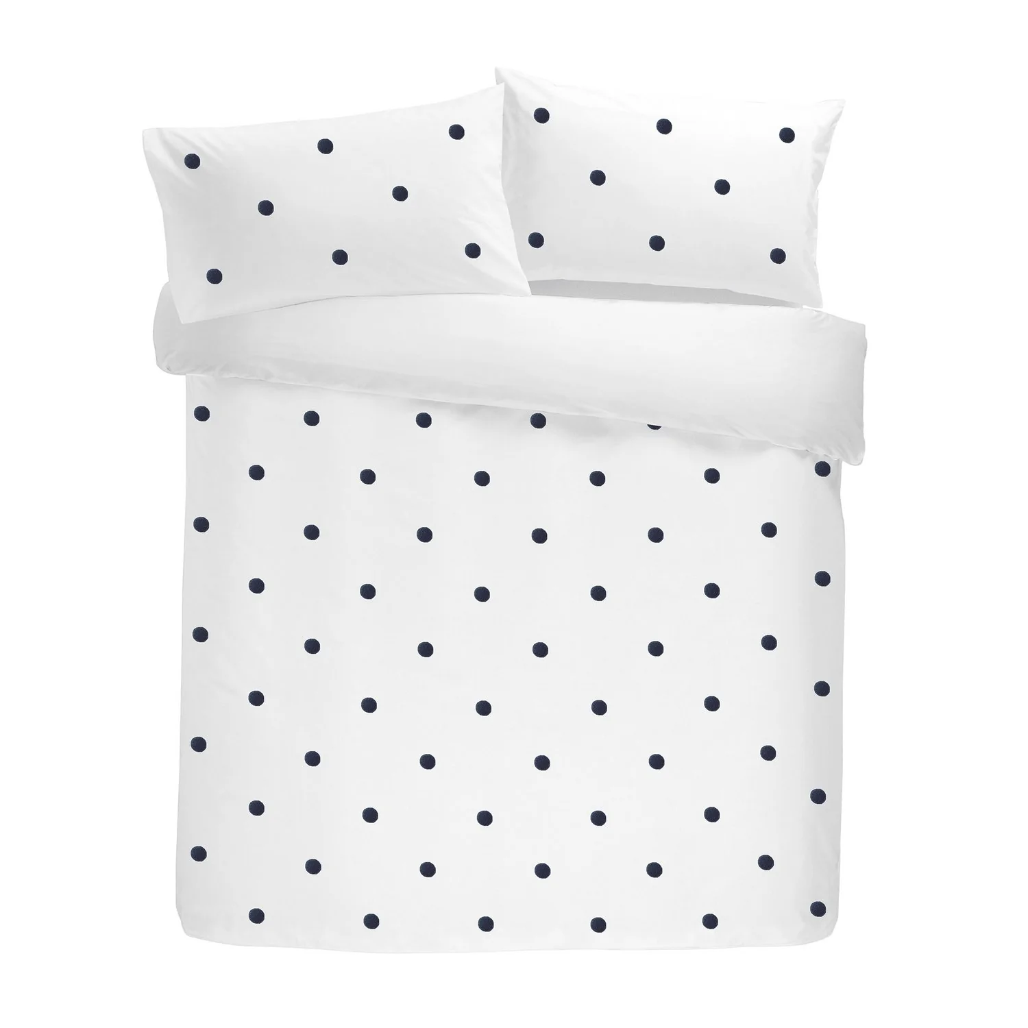 Dot Garden White & Navy 100% Cotton Duvet Set