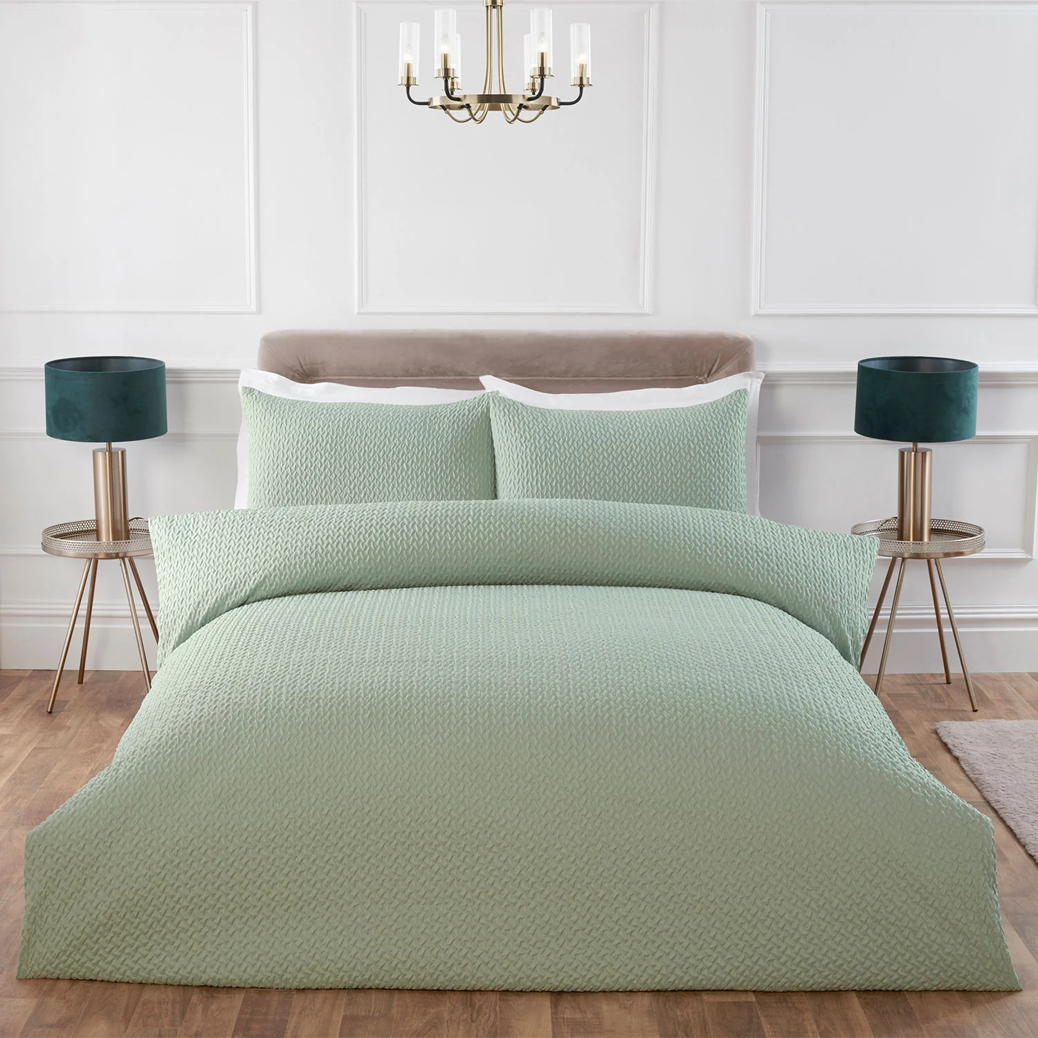 Arlo Soft Green Textured Duvet Set