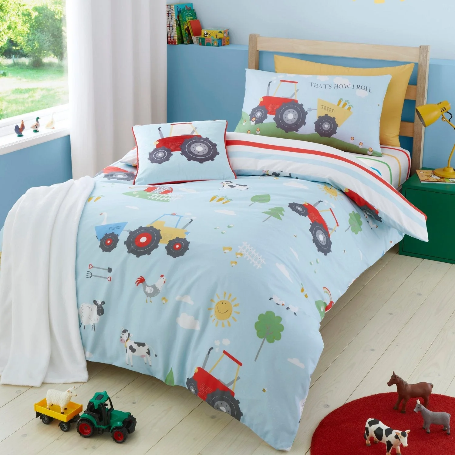 Farmyard Friends Blue Reversible Kids Duvet Set