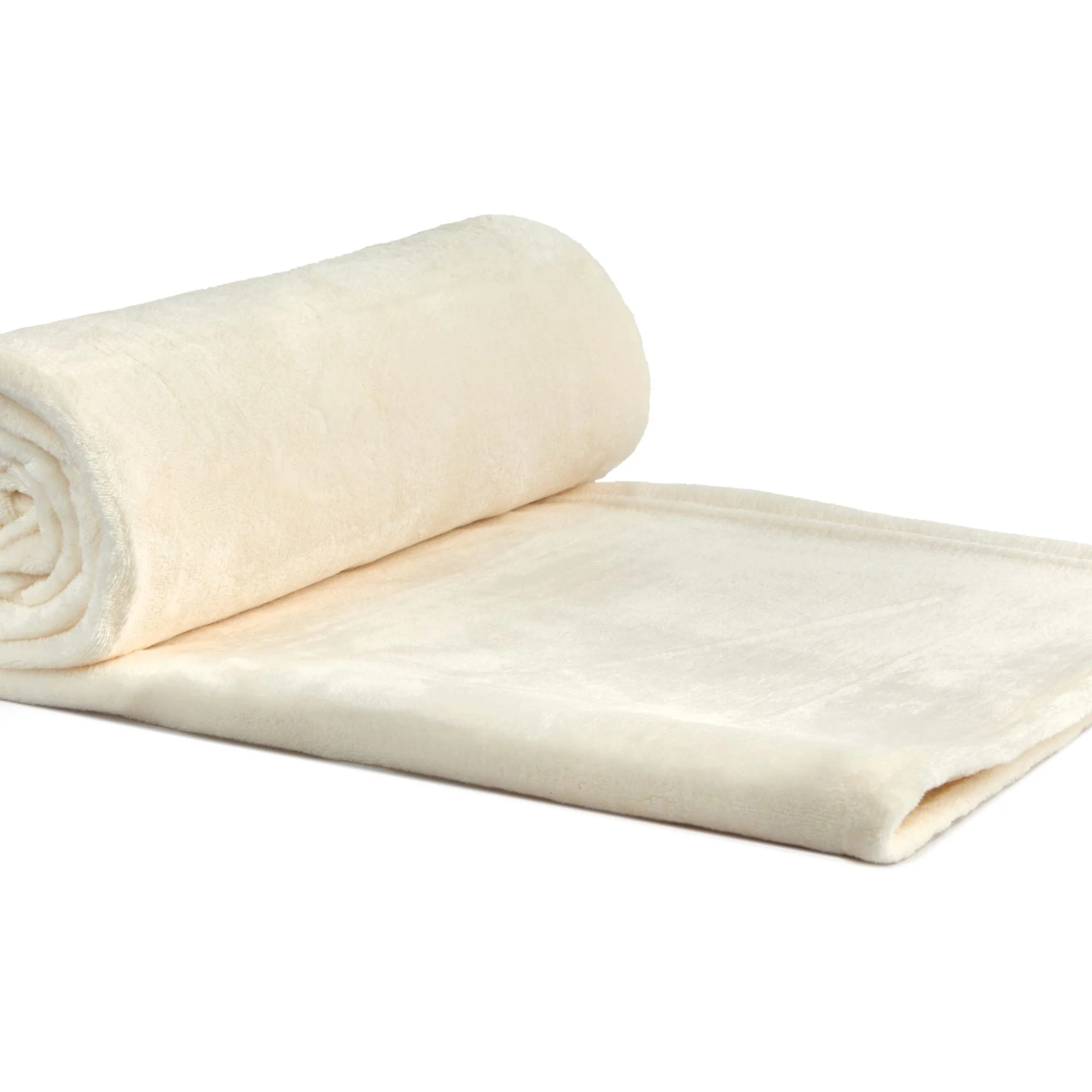 Cream Snug Flannel Fleece Super Soft Throw