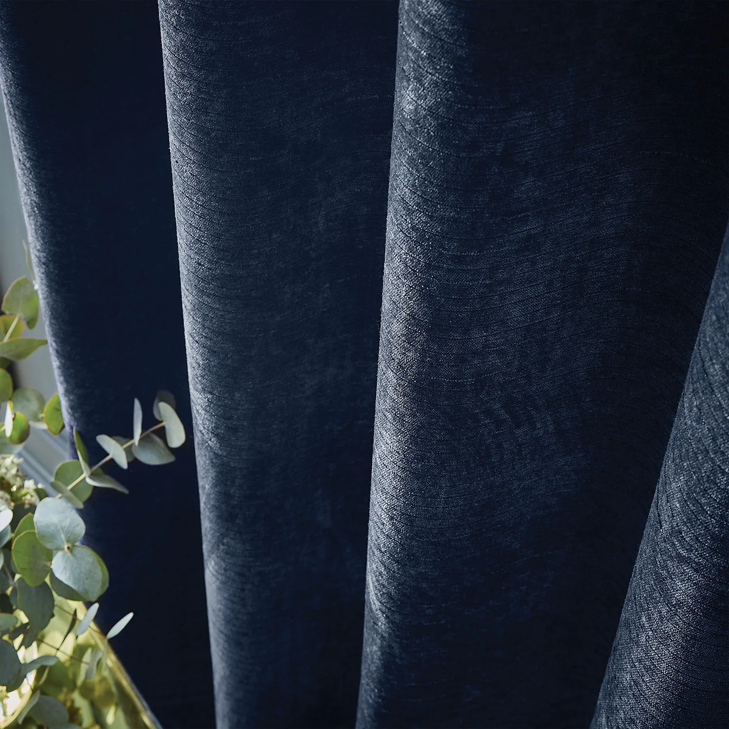 Hyperion Interiors Selene Deep Blue Thermal Eyelet Curtains