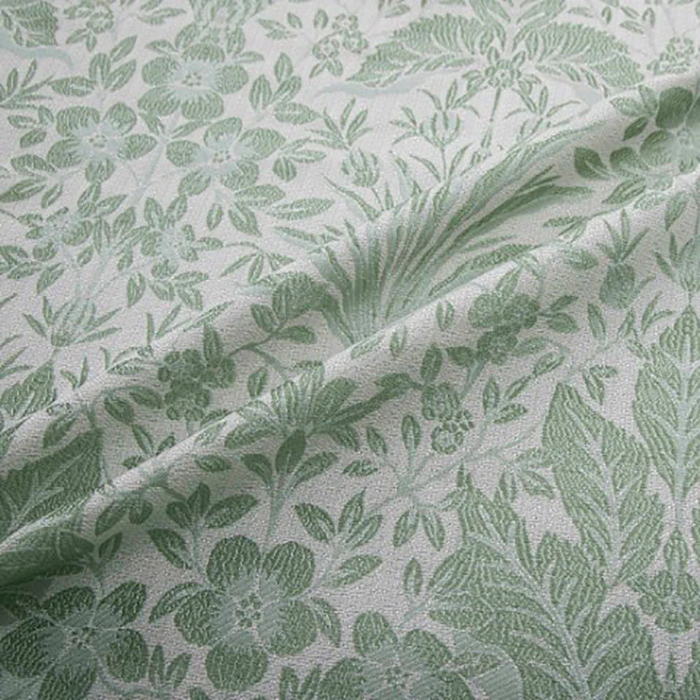 Keswick Sage Jacquard Pencil Pleat Curtains
