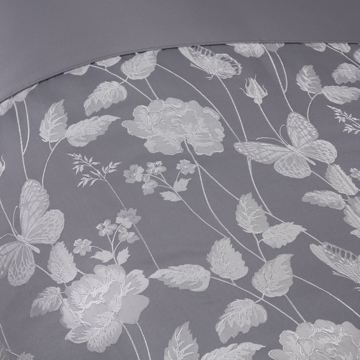 Butterfly Meadow Silver Embellished Jacquard Duvet Set