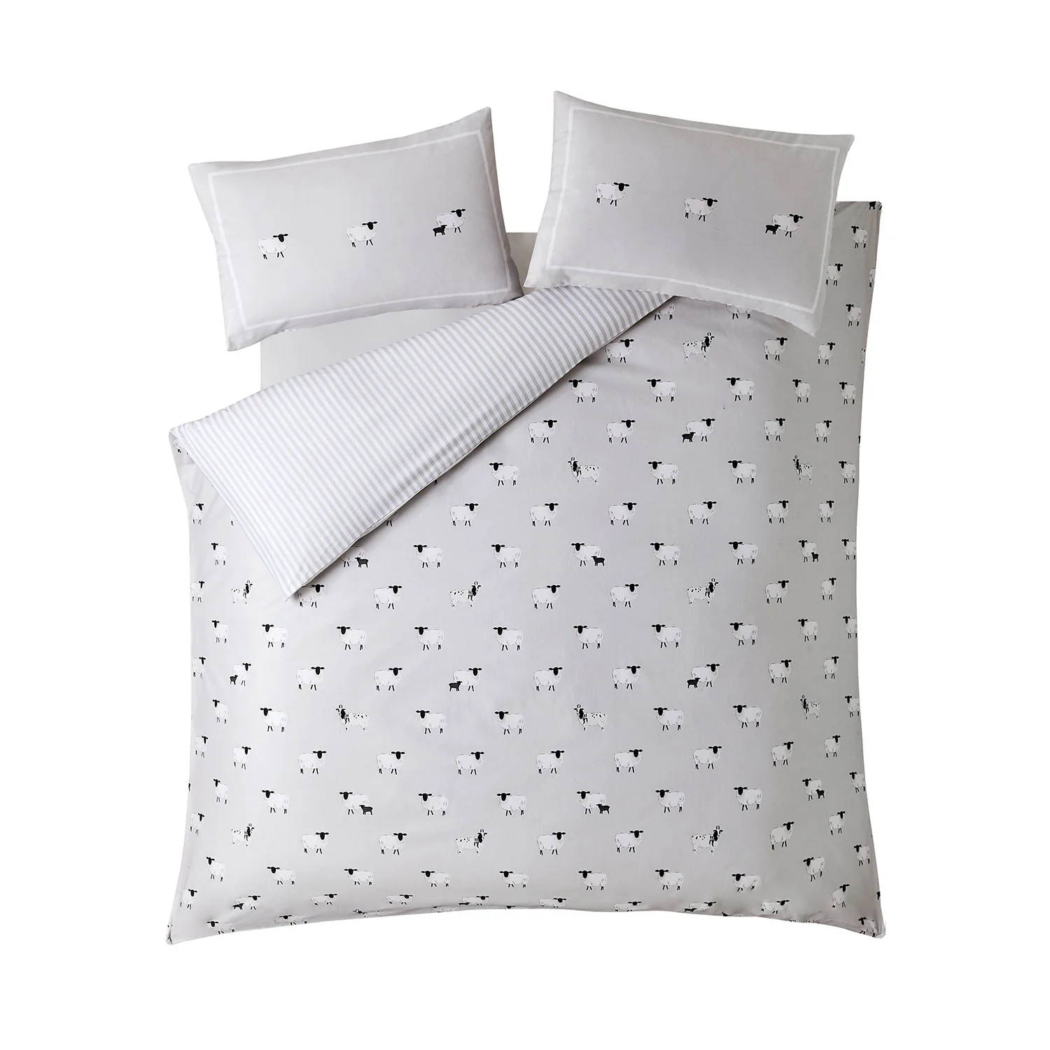 Sophie Allport Sheep Oatmeal Brushed Cotton Duvet Set