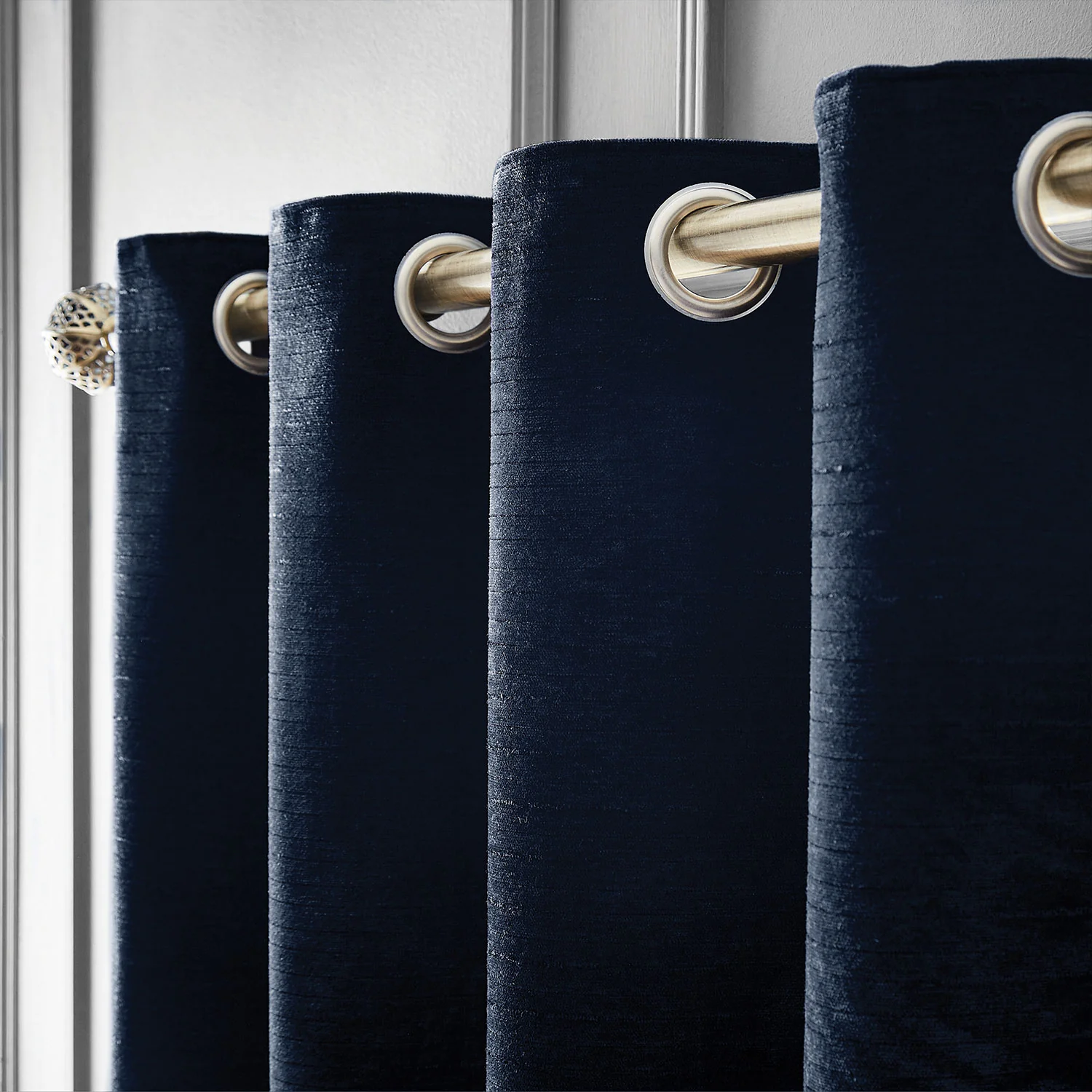 Hyperion Interiors Selene Deep Blue Thermal Eyelet Curtains