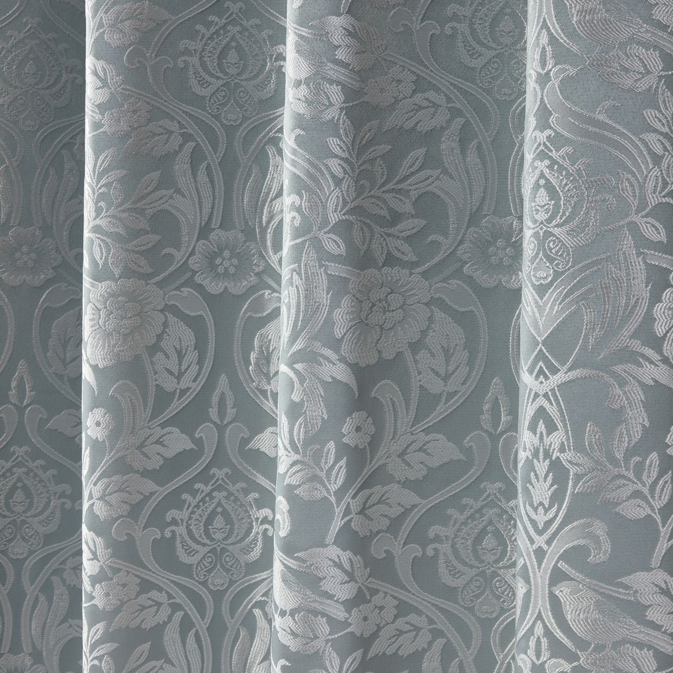 Eden Duck Egg Lined Eyelet Jacquard Curtains