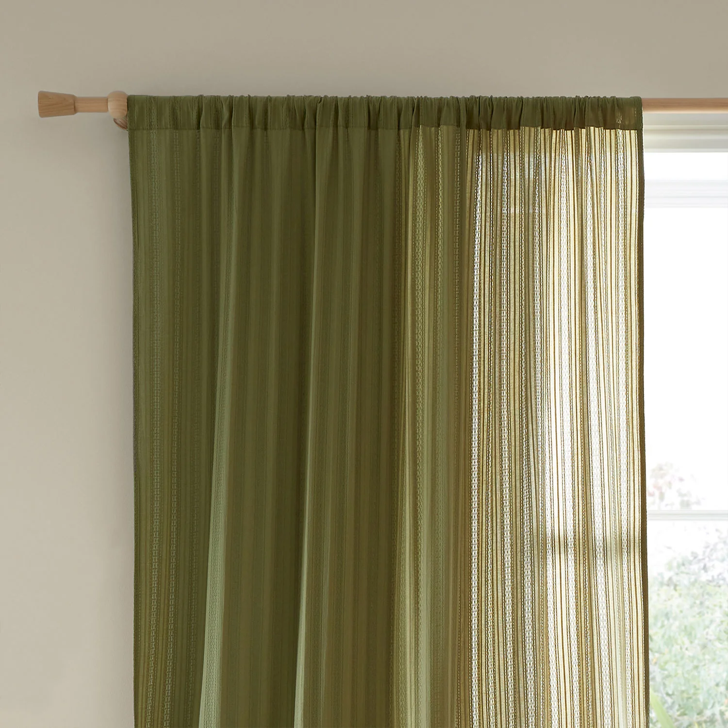 Pineapple Elephant Zofia Olive Green Broderie Anglaise Slot Top Voile Panel
