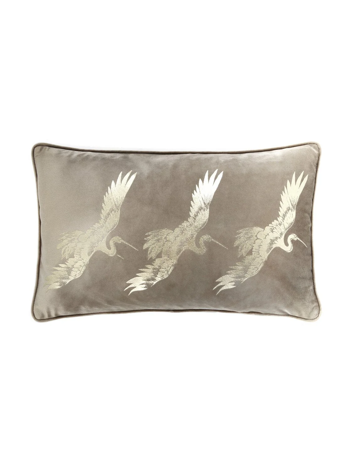 Laurence Llewelyn-Bowen Qing Oyster Velvet Boudoir Cushion (28cm x 48cm)