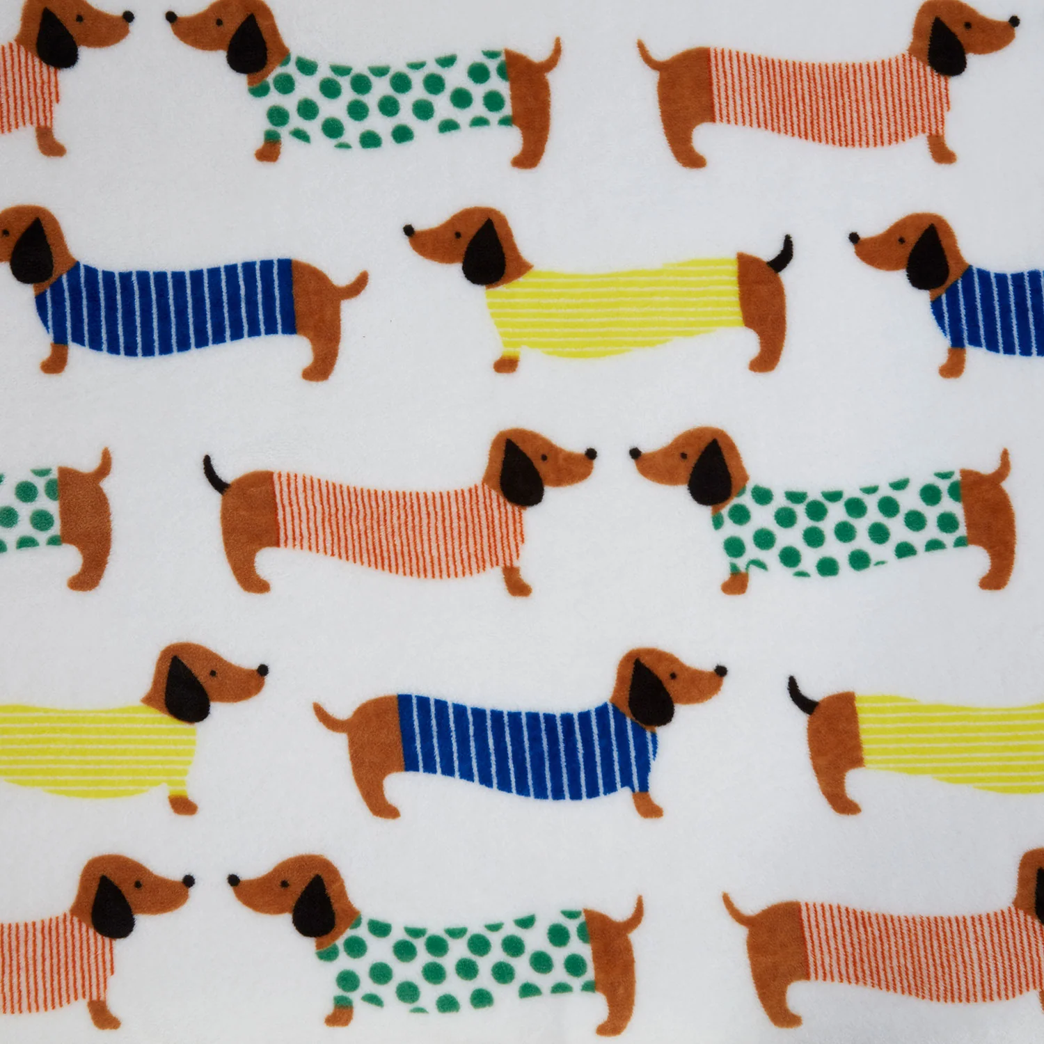 Dog Pals Sausage Dog Printed Fleece Throw (130cm x 150cm)