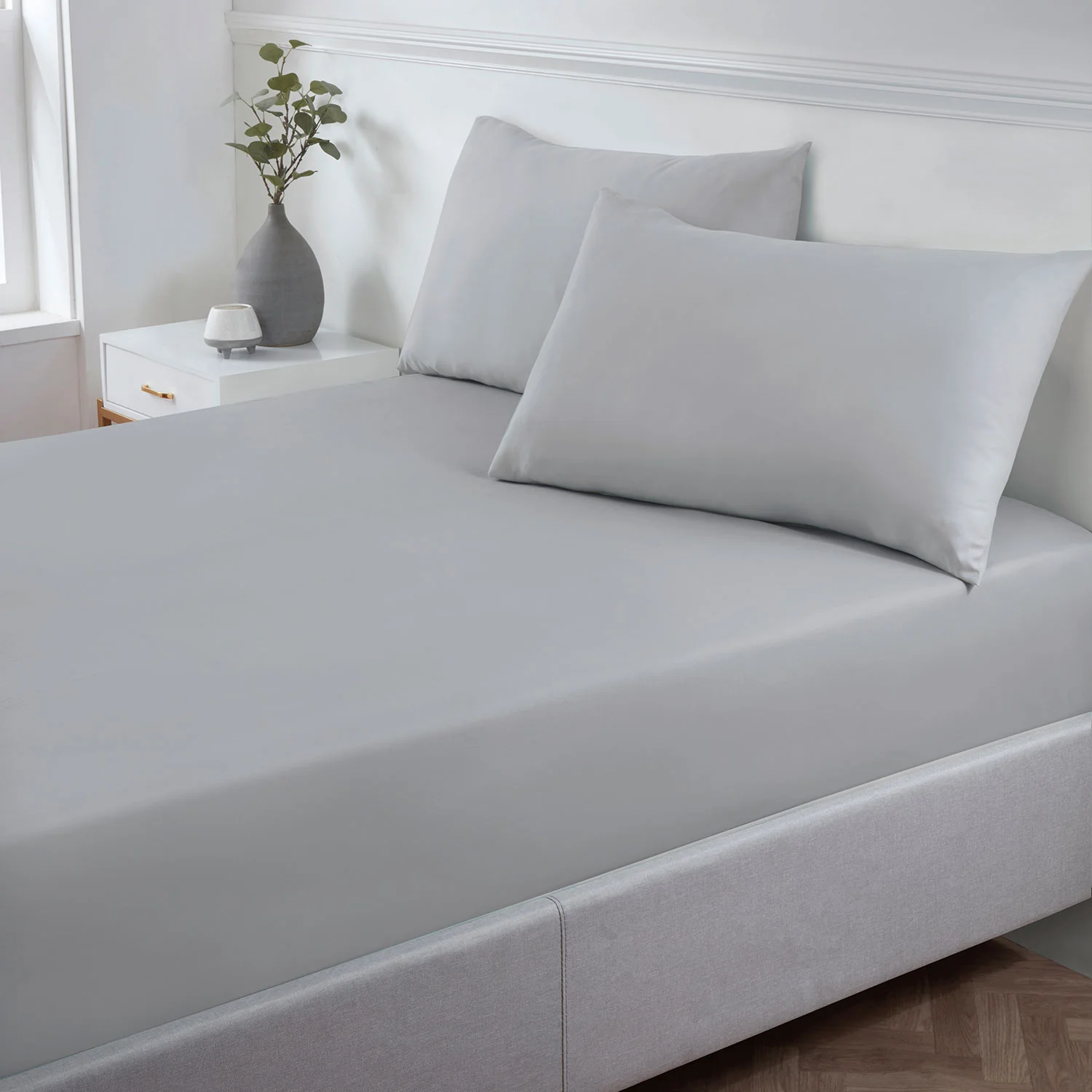 Grey Super Soft Easycare Standard (25cm) Fitted Sheet