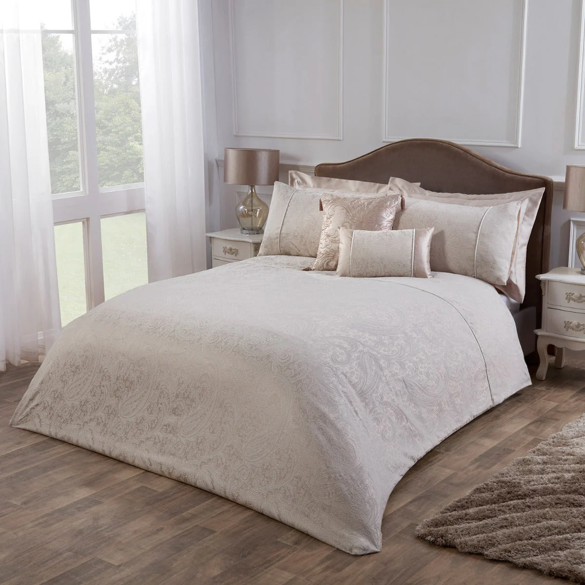 Paisley Natural Luxury Cotton Rich Jacquard Duvet Cover