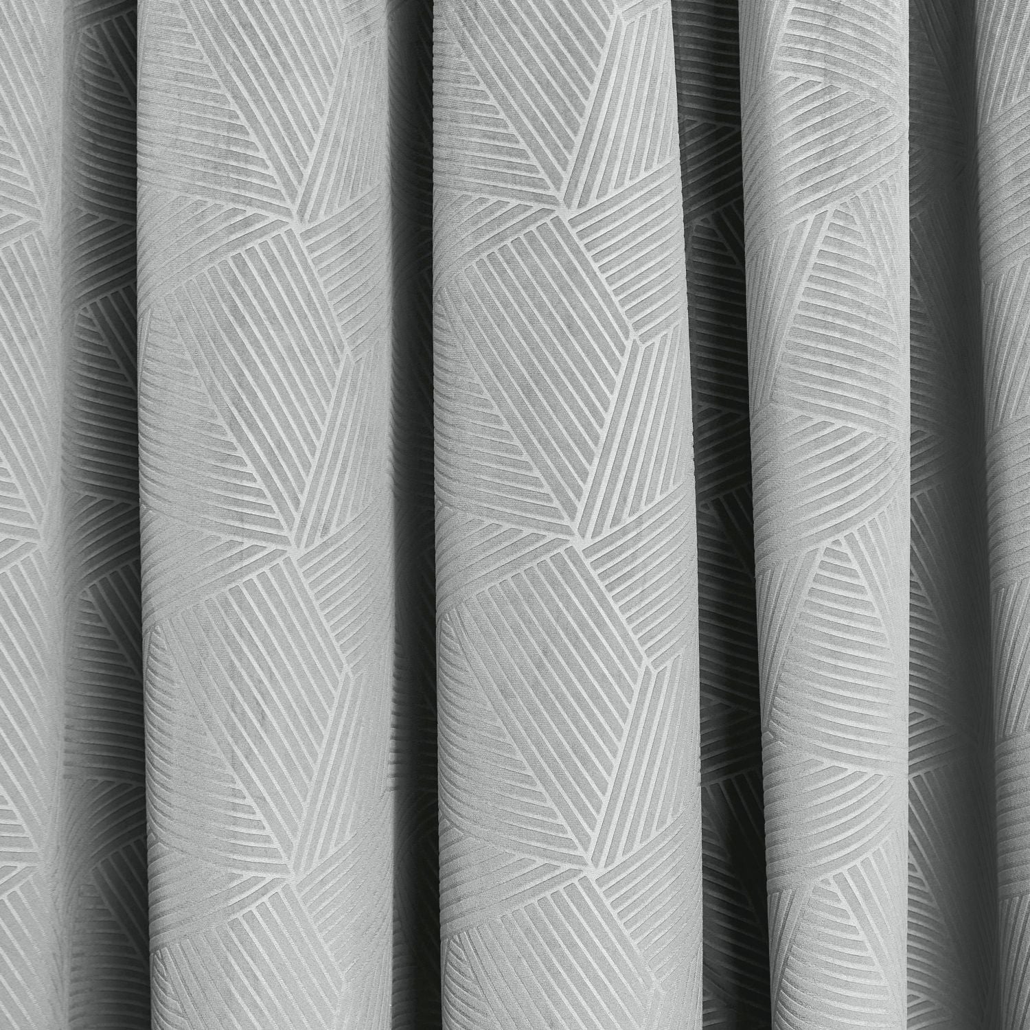 Midnight Silver Embossed Velvet Thermal Blackout Eyelet Curtains