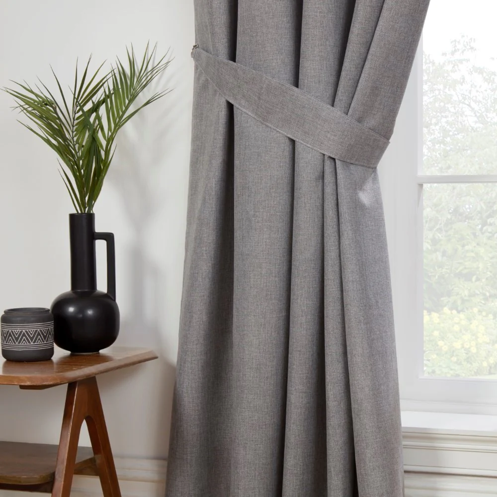 Eclipse Pewter Grey Pencil Pleat Blackout Thermal Curtains
