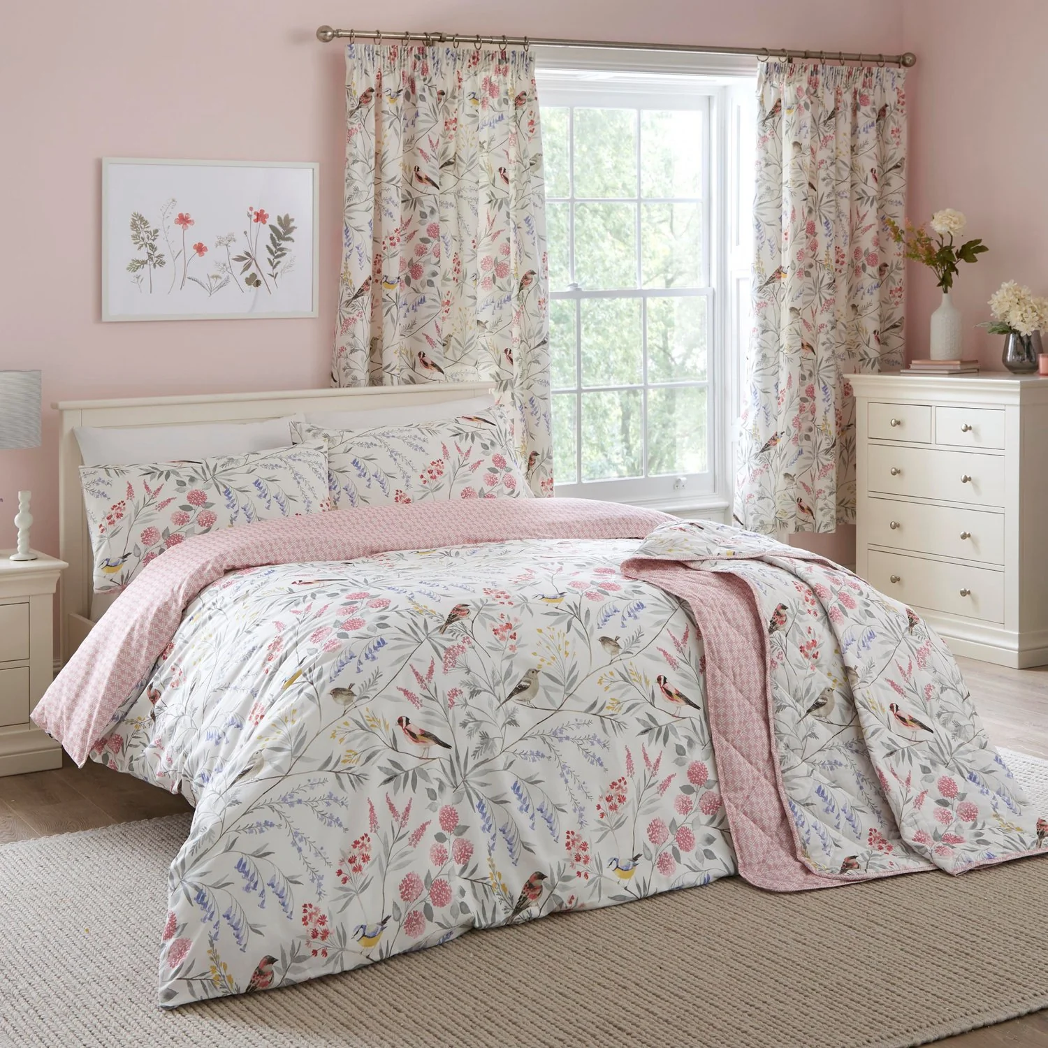 Caraway Pink Floral Duvet Set
