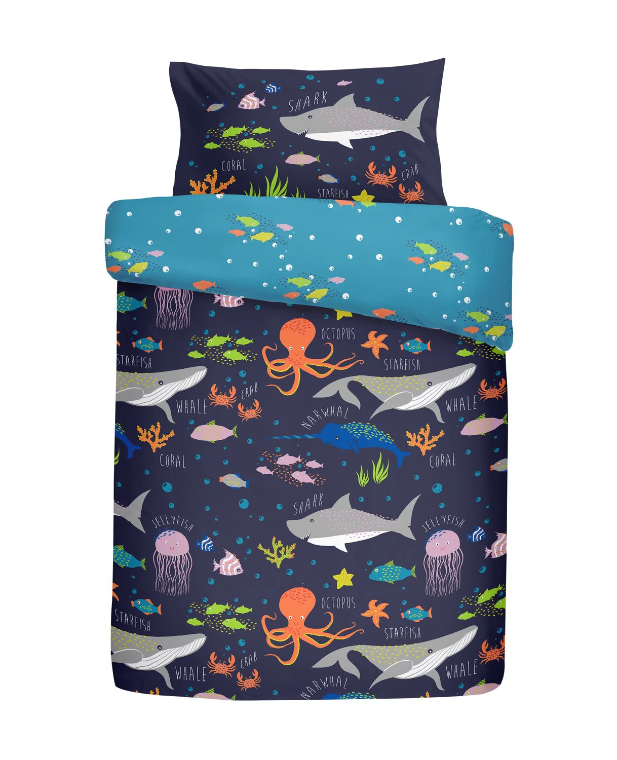 Sea Life Glow-in-the-Dark Kids Duvet Set