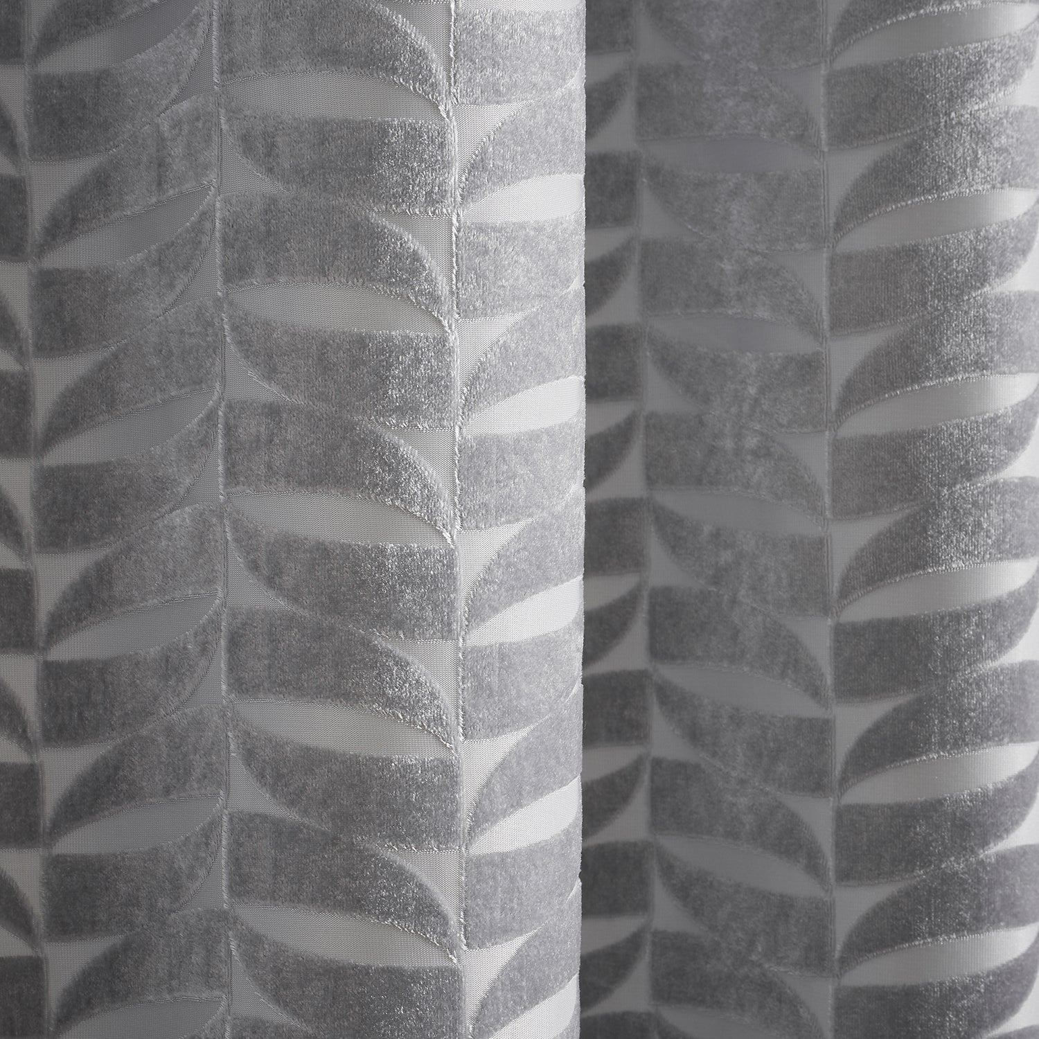 Kendal Silver Grey Velvet Eyelet Curtains