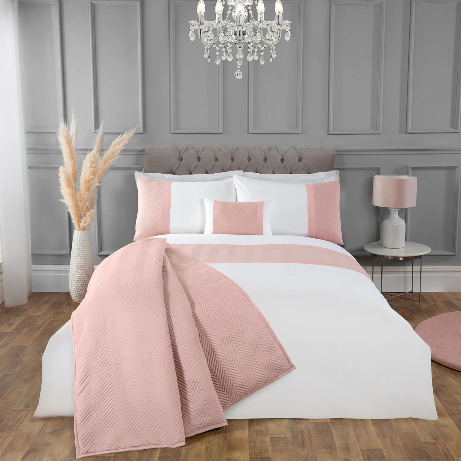 Eton Pink Pinsonic Velvet Throw (240cm x 160cm)