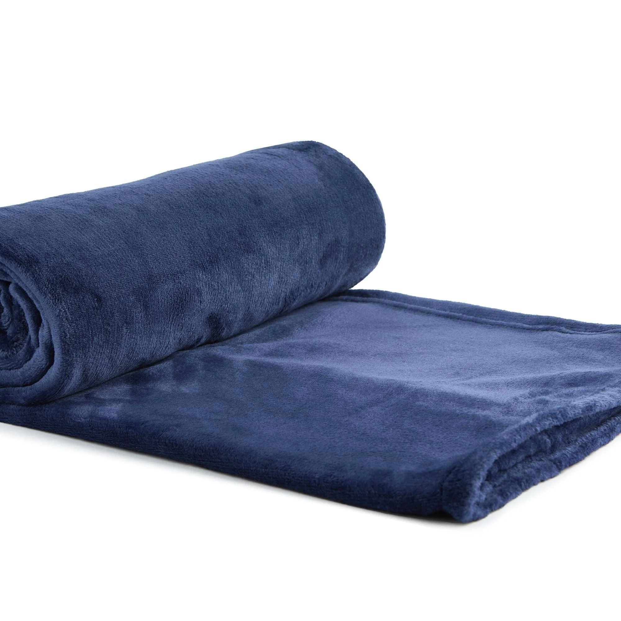 Navy Blue Snug Flannel Fleece Super Soft Throw