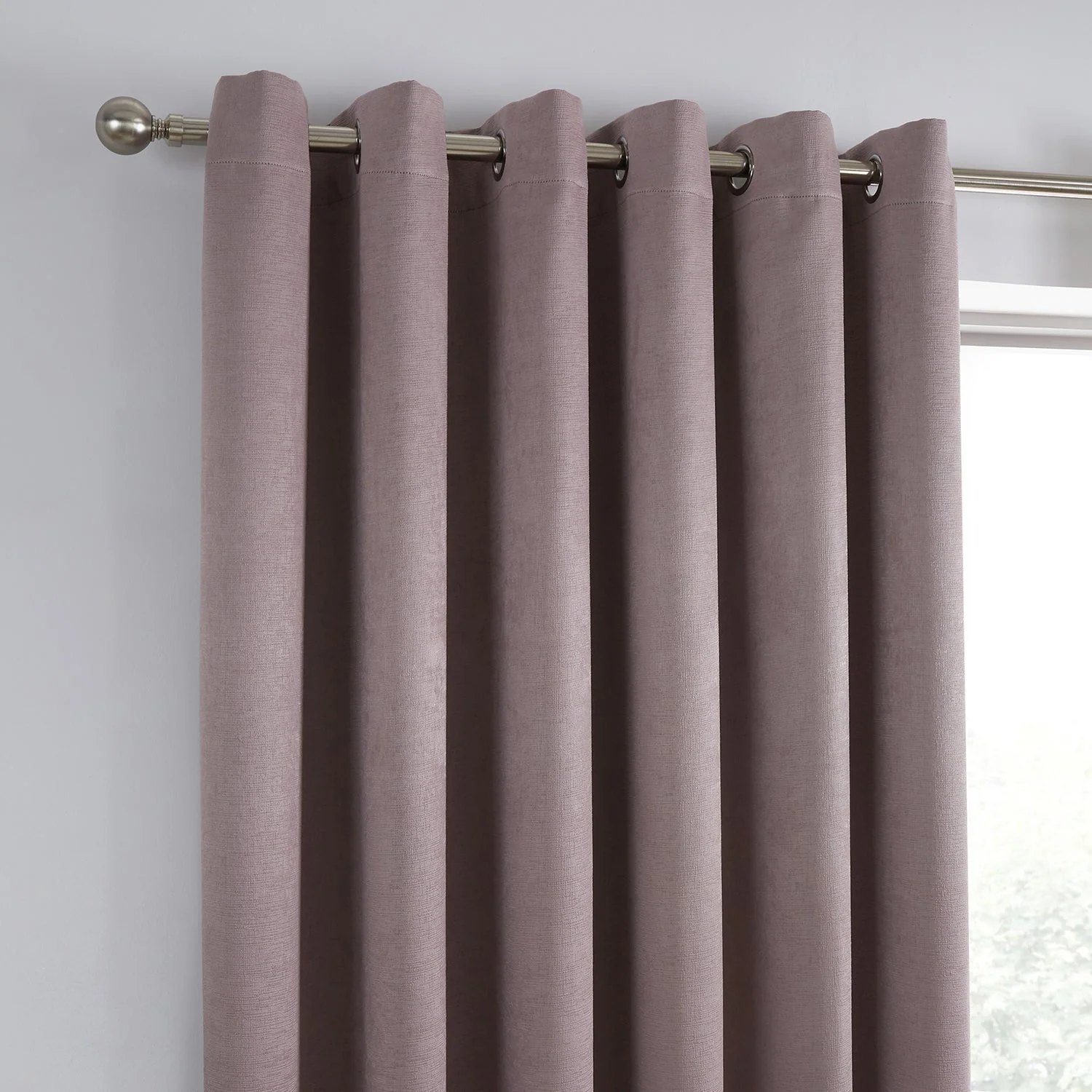 Strata Pink Dim Out Eyelet Curtains