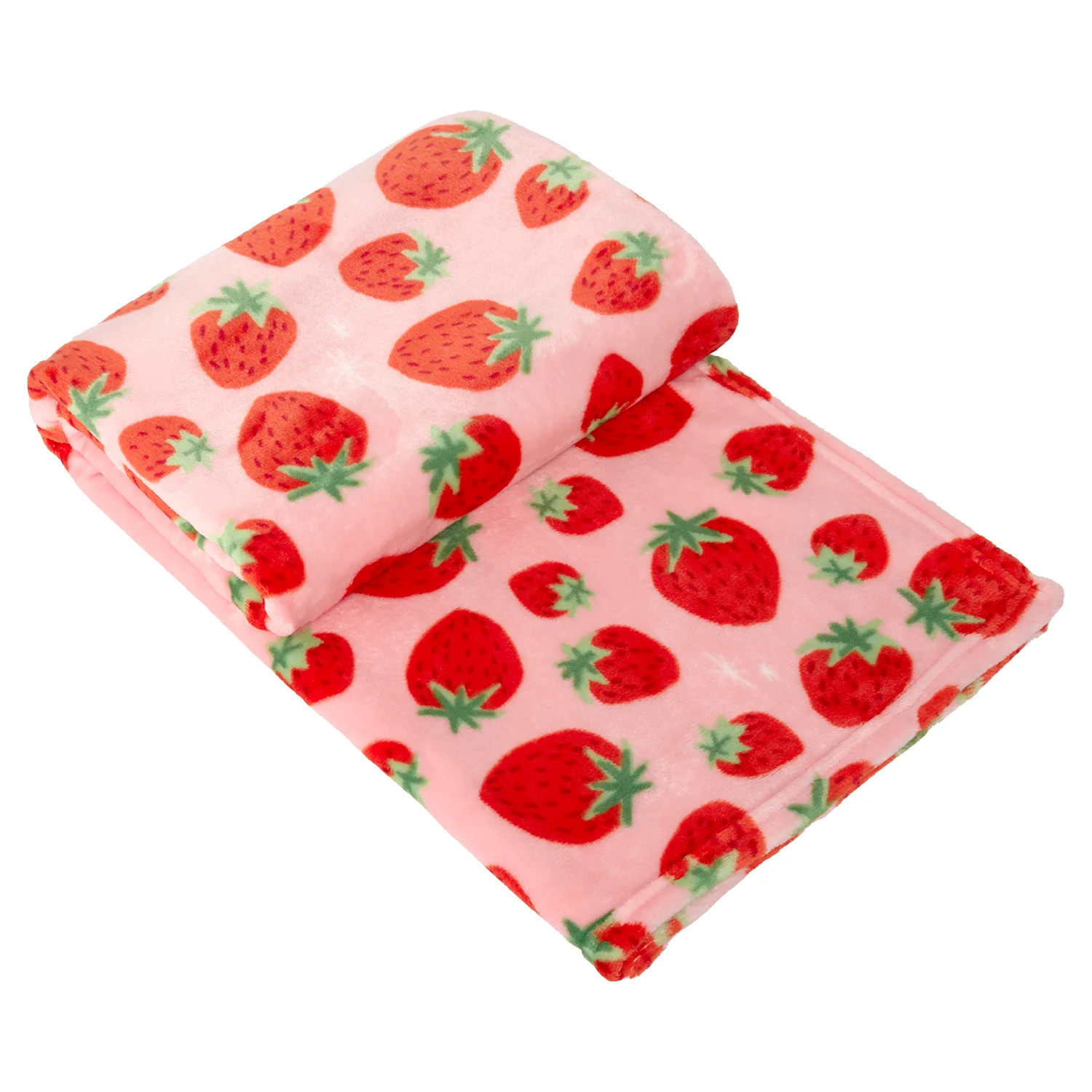 Strawberry Pink Fleece Throw (130cm x 150cm)
