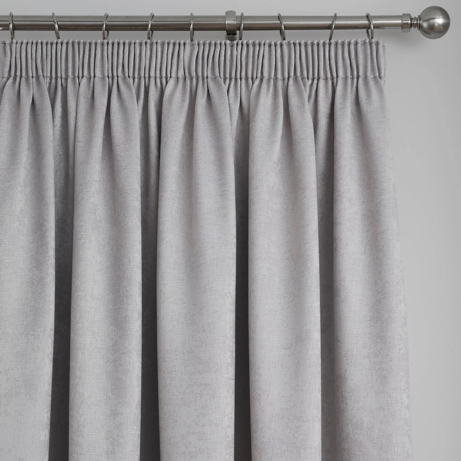 Galaxy Silver Grey Dim Out Pencil Pleat Curtains