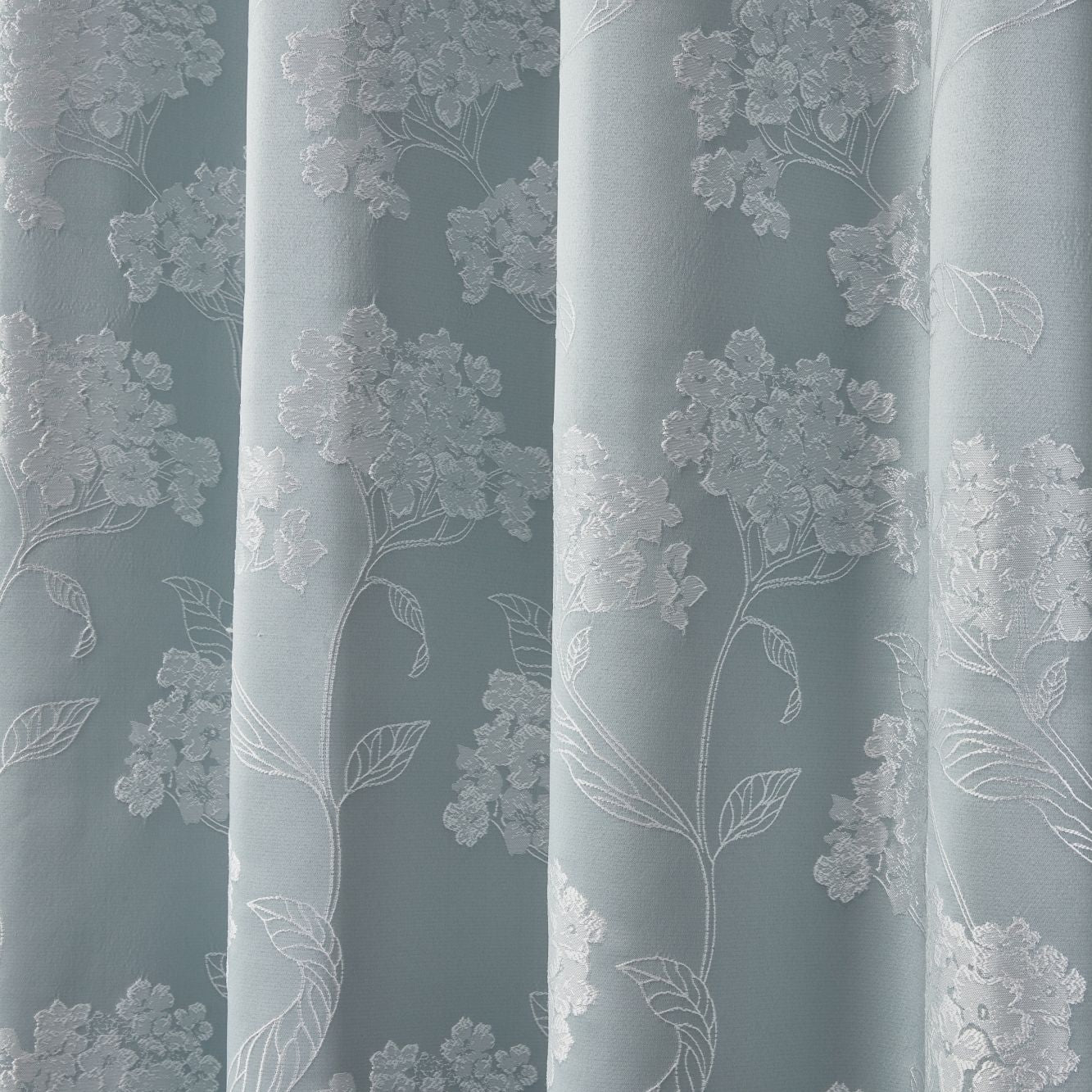 Blossom Duck Egg Lined Eyelet Jacquard Curtains
