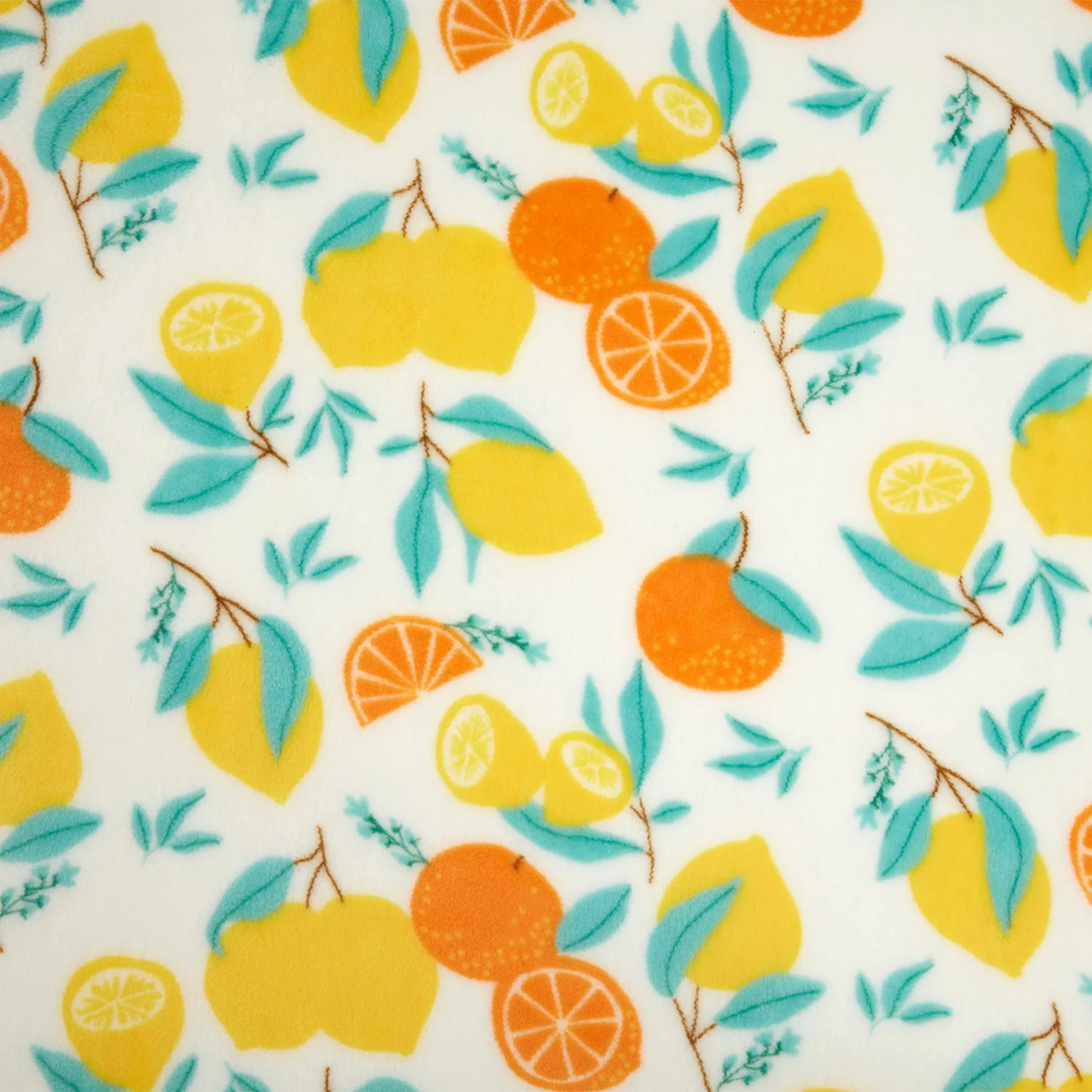 Lemon Citrus Printed Fleece Throw (130cm x 150cm)