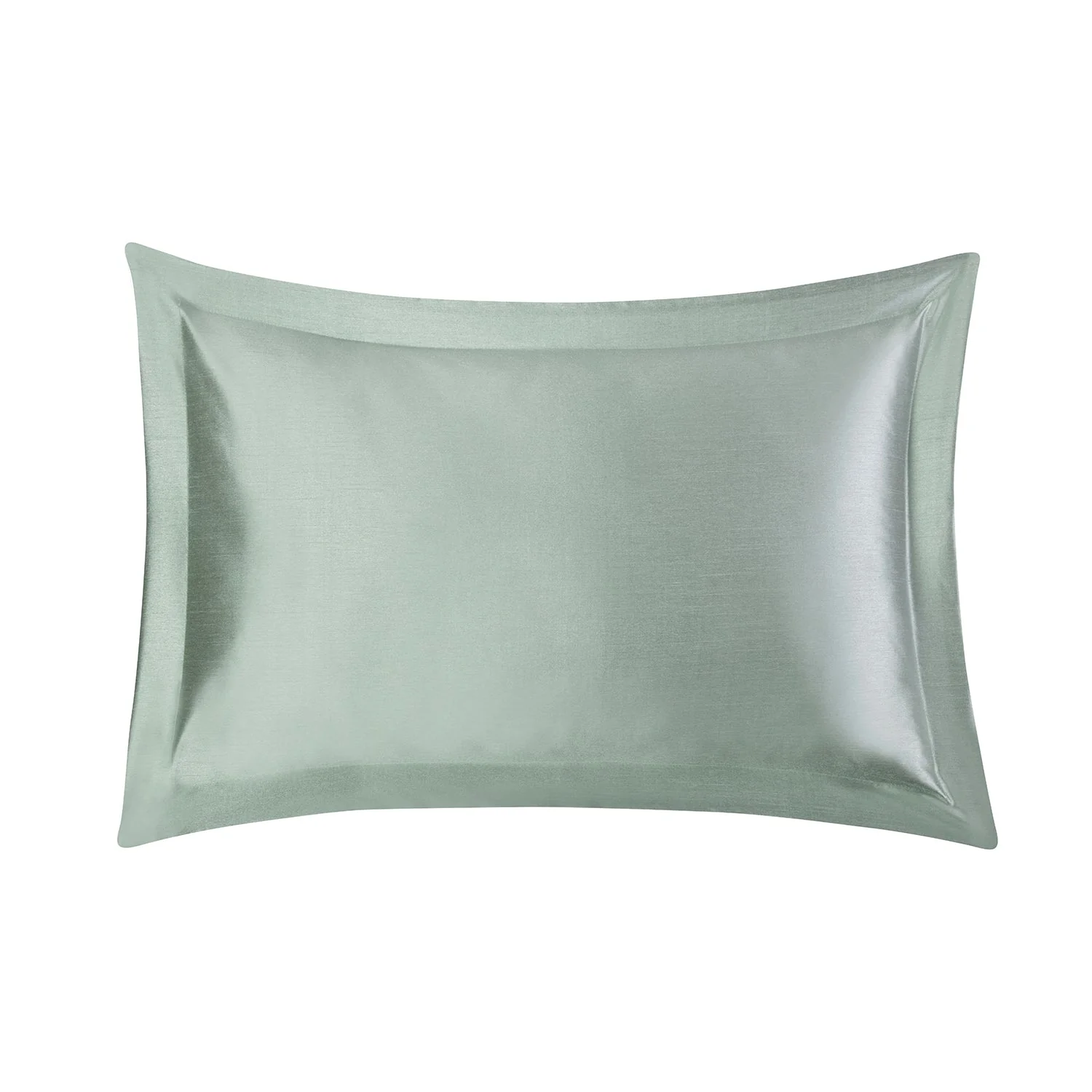 Paisley Soft Green Faux Silk Oxford Pillowcases (Pair)