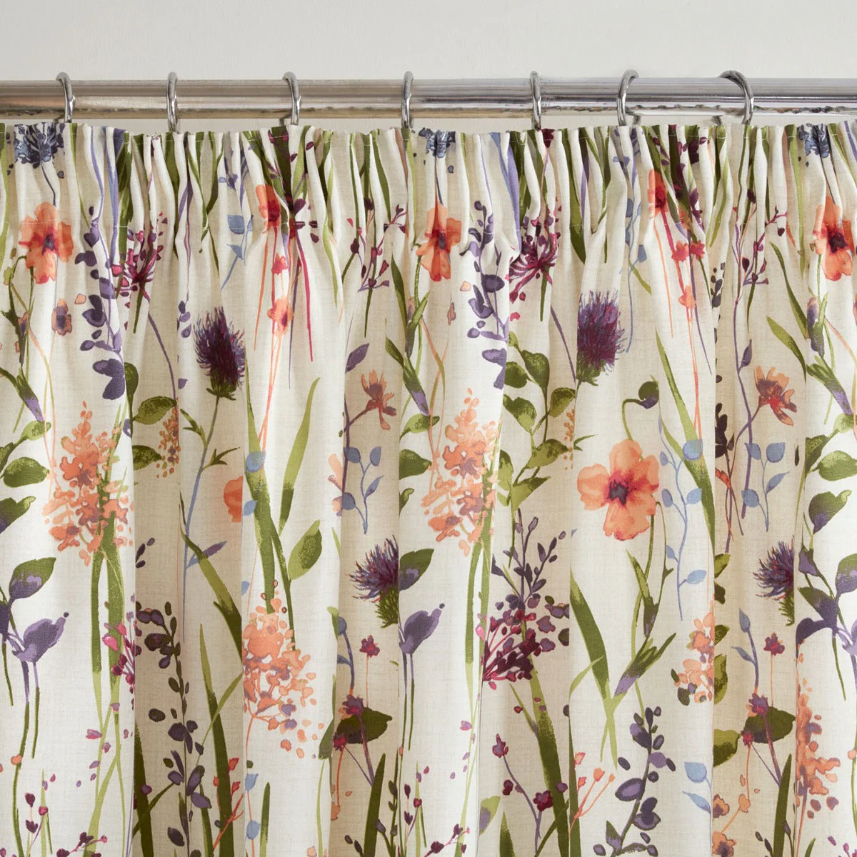 Hampshire Meadow Floral Lined Pencil Pleat Curtains