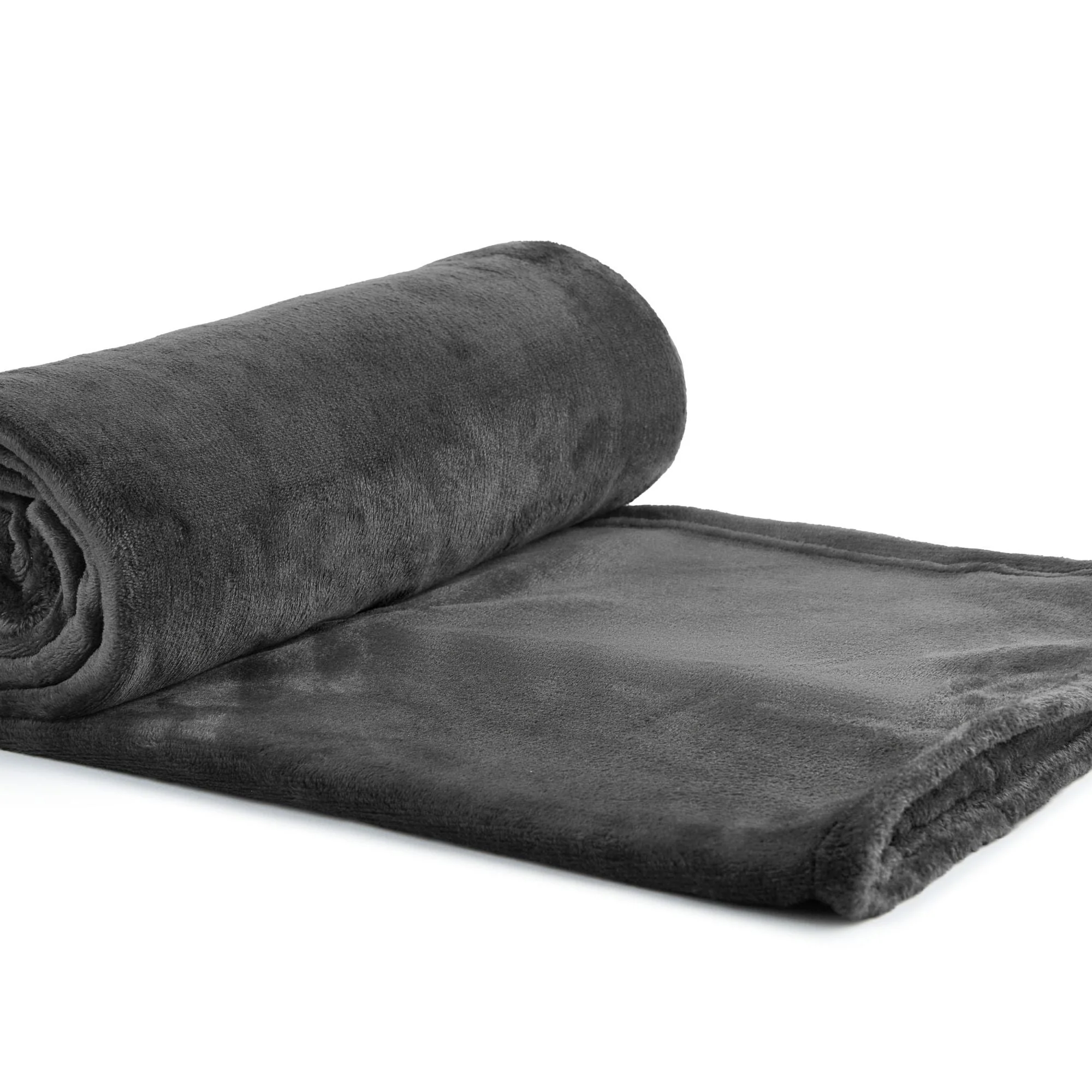 Charcoal Grey Snug Flannel Fleece Super Soft Throw