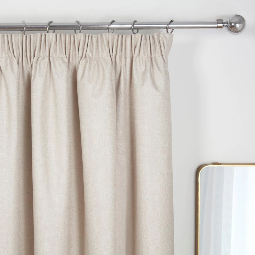 Eclipse Natural Pencil Pleat Blackout Thermal Curtains