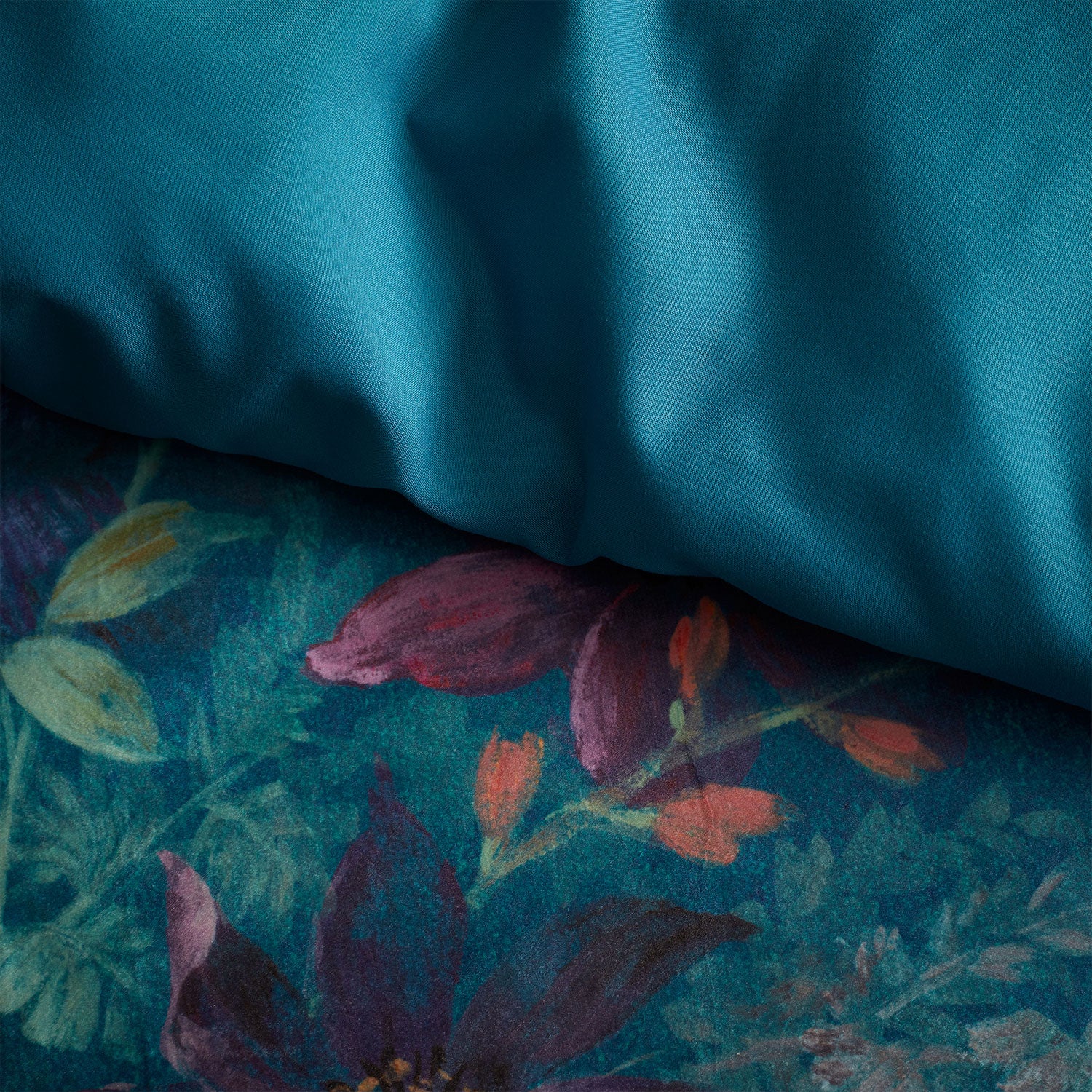 Bridgerton by Catherine Lansfield Romantic Teal Floral Velvet Duvet Set