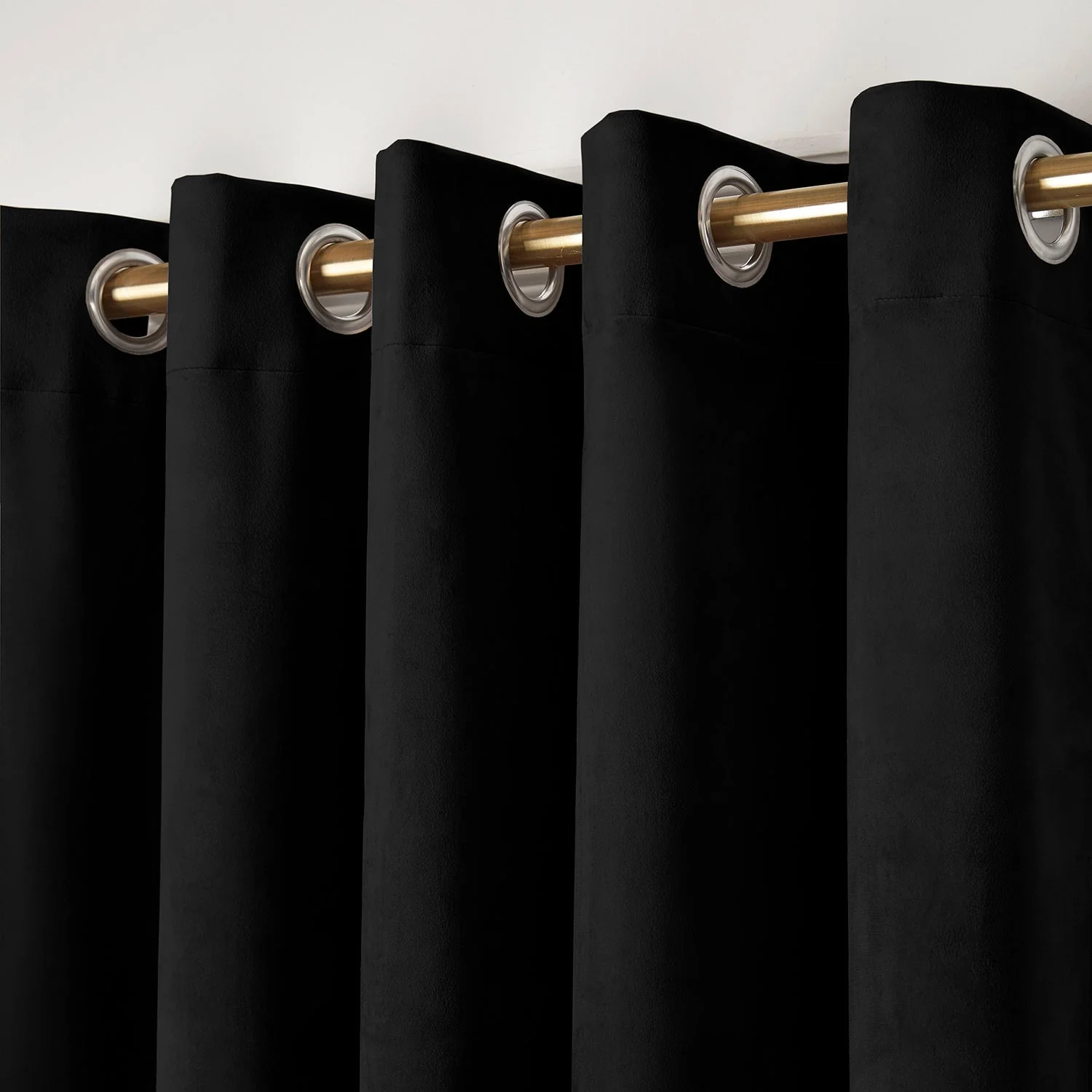 Montrose Black Velvet Blackout Thermal Coated Eyelet Curtains