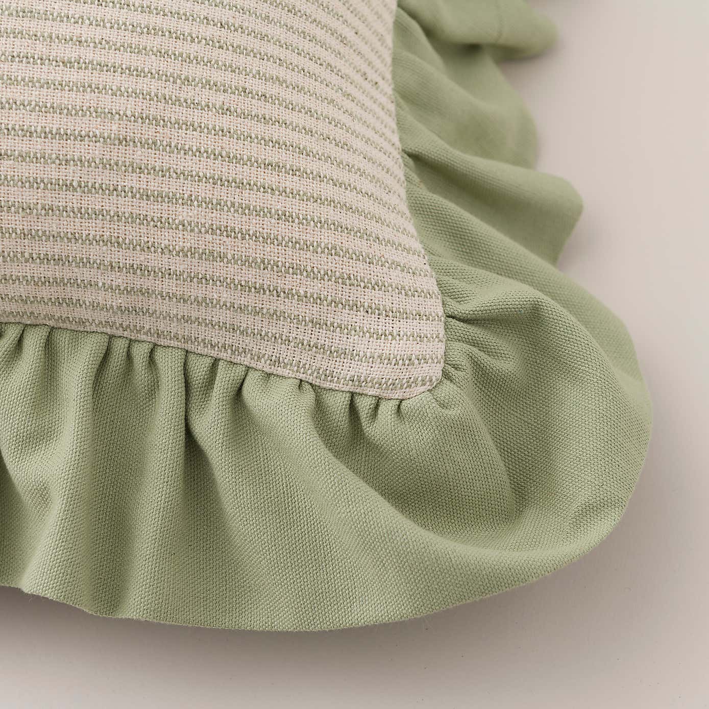 Isabelle Striped Ruffle Cotton Square Cushion Cover