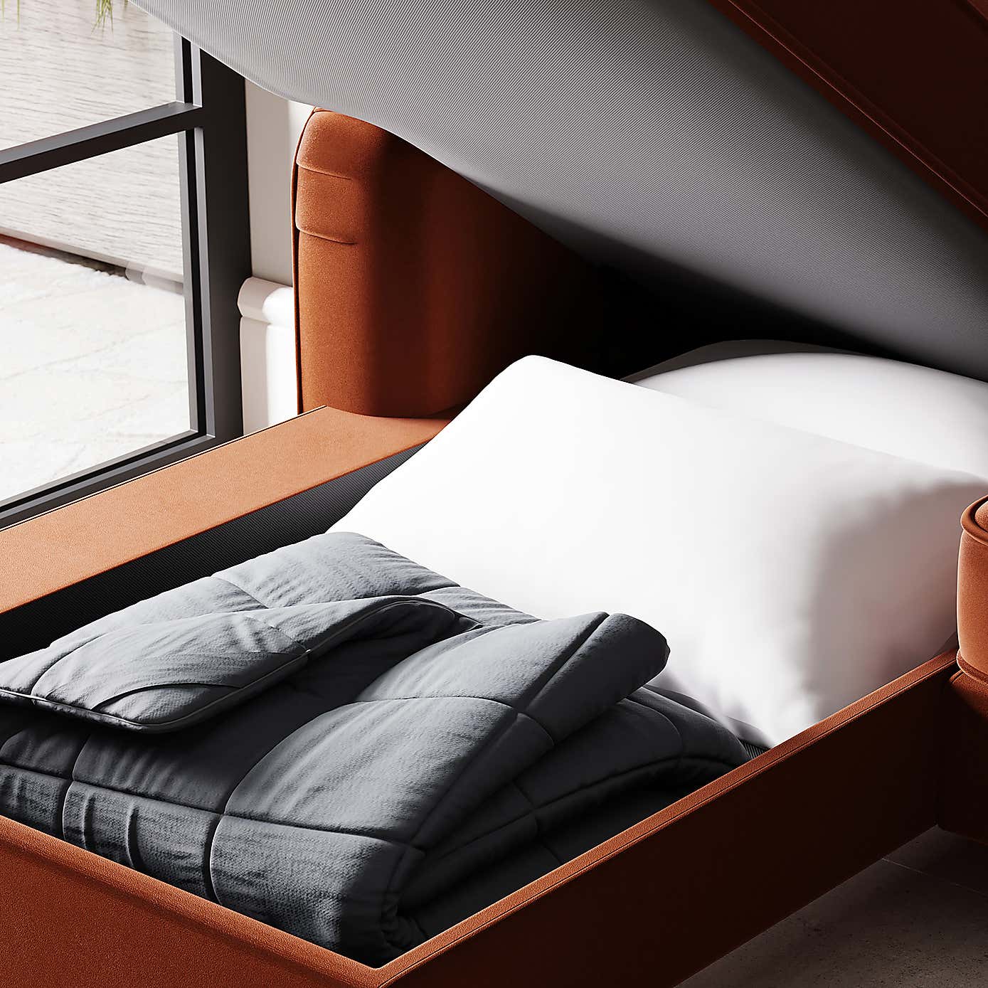 Beatrice Matte Velvet 4 Seater Corner Chaise Double Sofa Bed