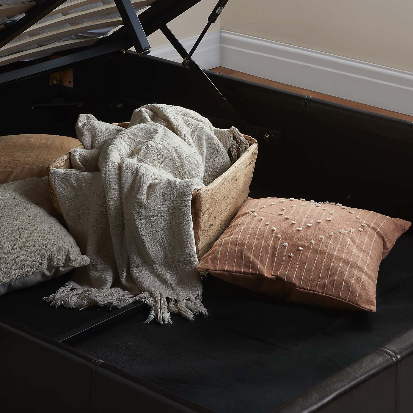 Berlin Faux Leather Ottoman Bed Frame