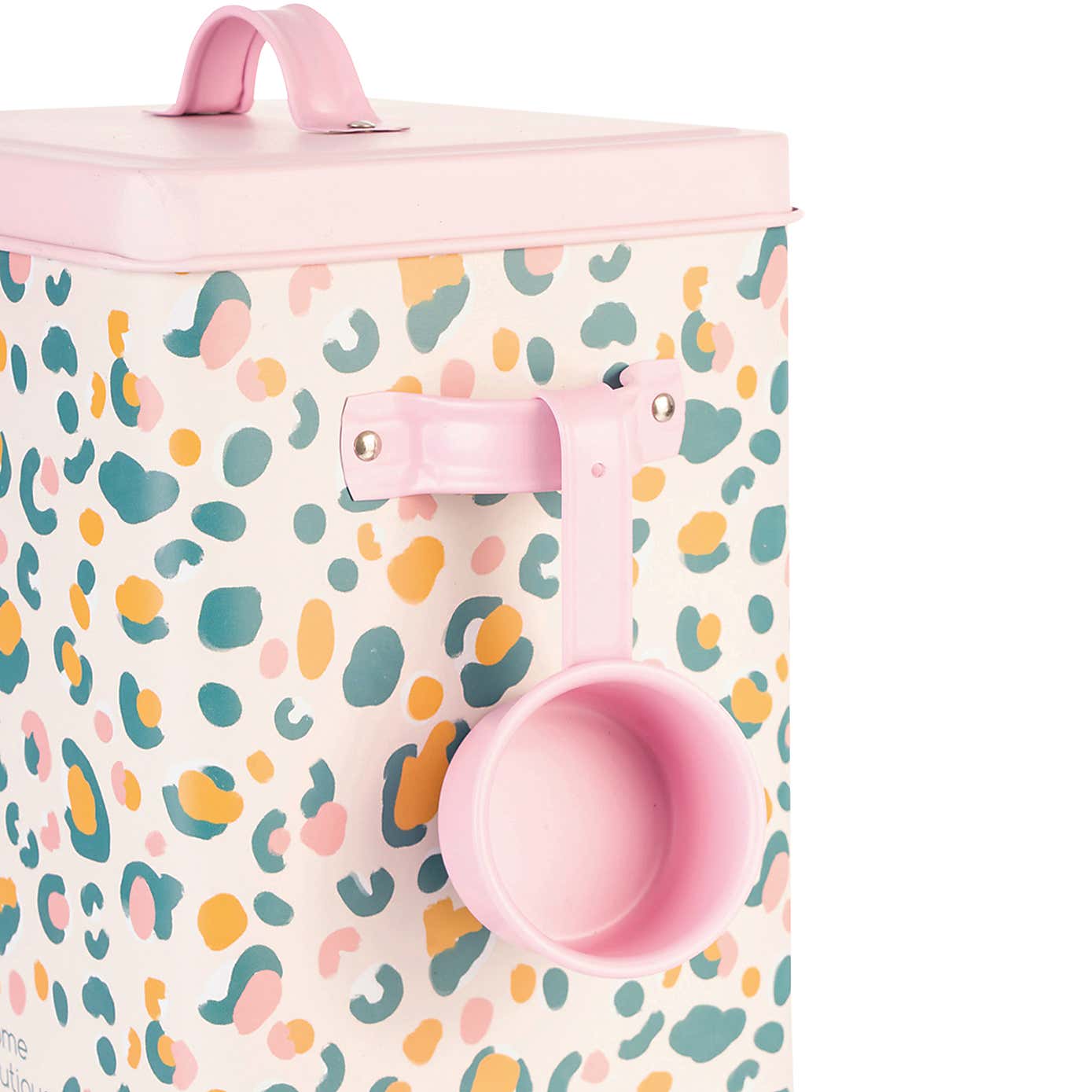 Pink Leopard Storage Tin with Scoop